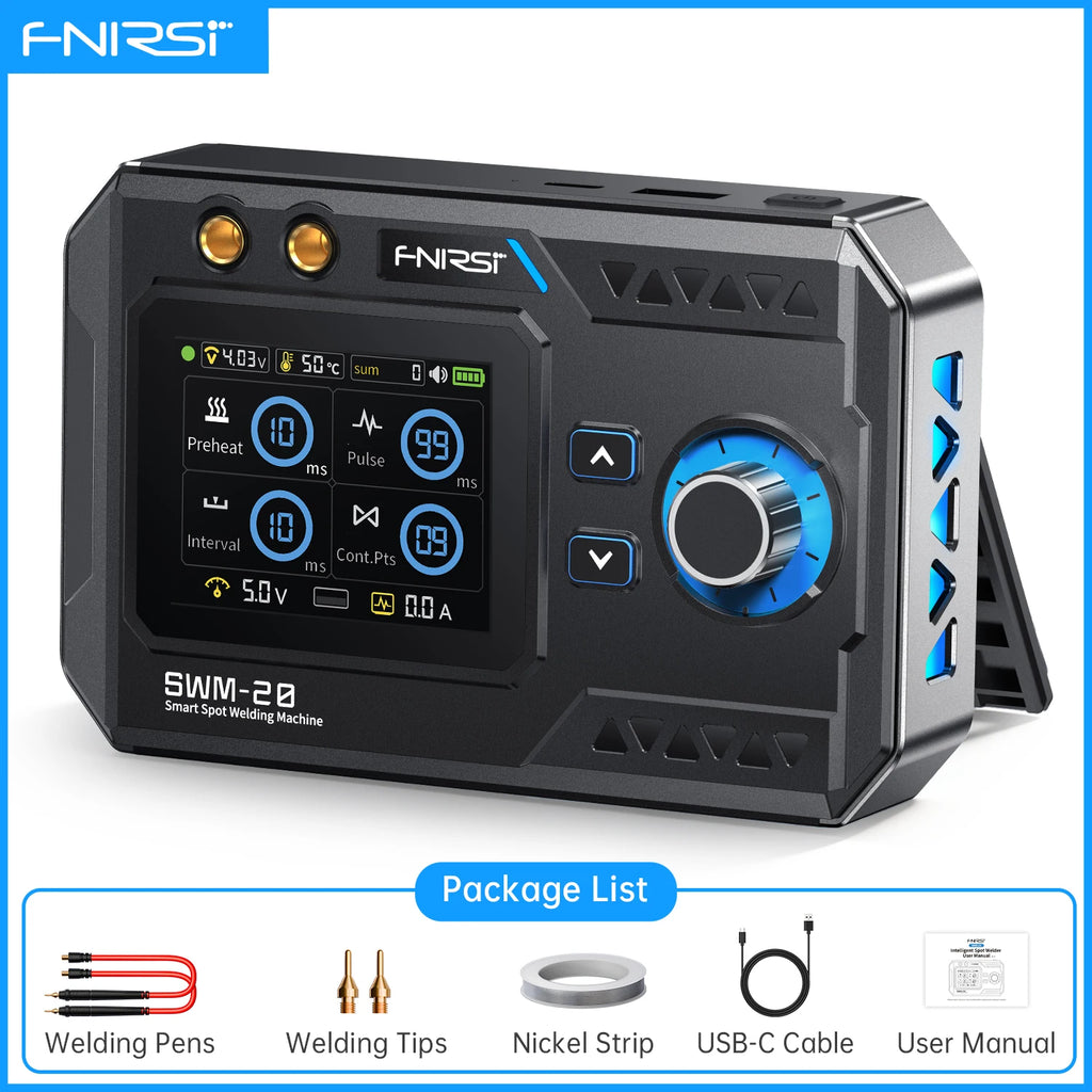 FNIRSI SWM-20 Portable Spot Welder Double Pulse Battery Welding Machine 18650 Battery DIY Pack Welding Tool 0.5mm Nickel Chip Blackbox Automotive Diagnostics
