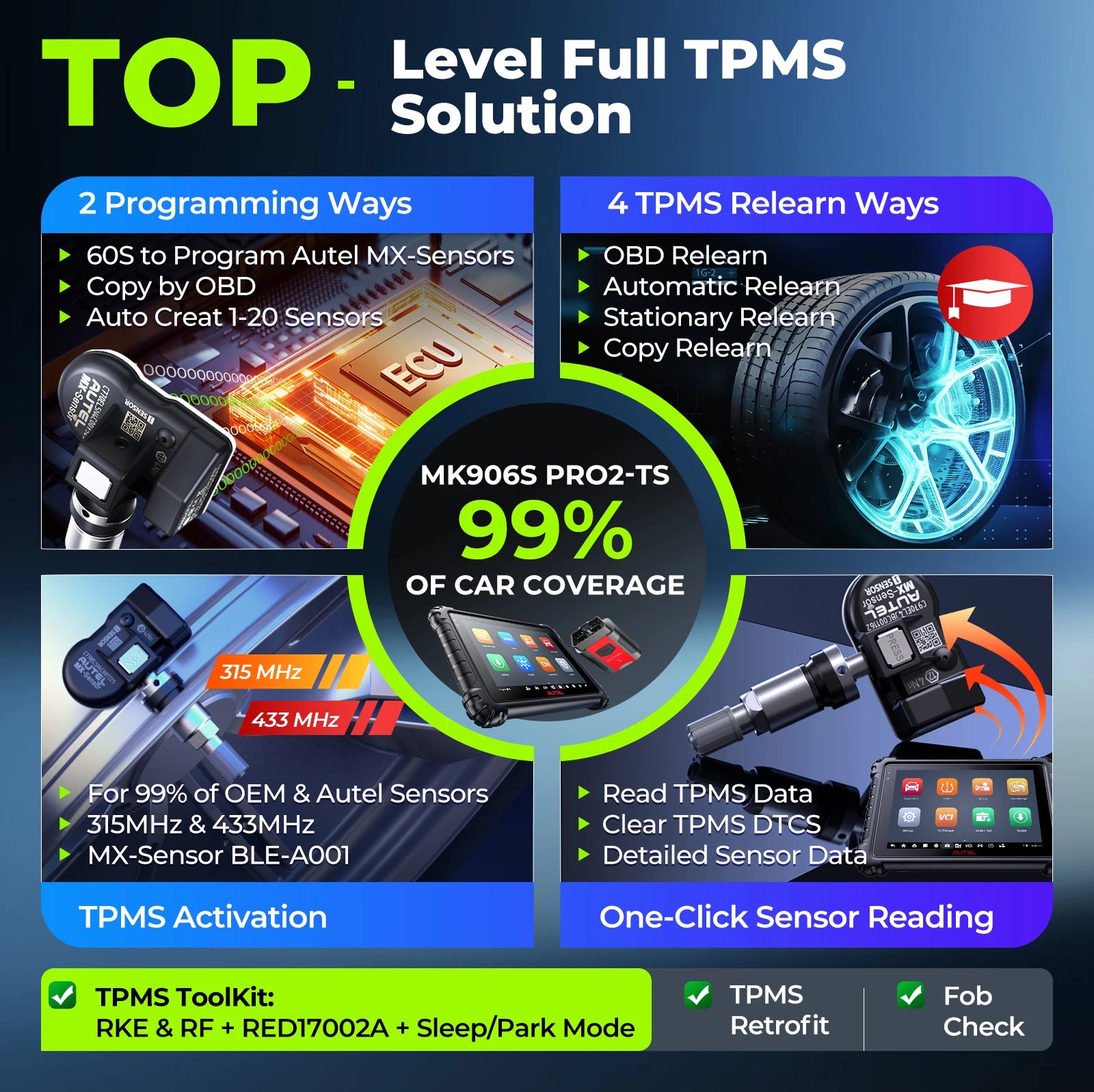Autel MK906 PRO TPMS Relearn Tool