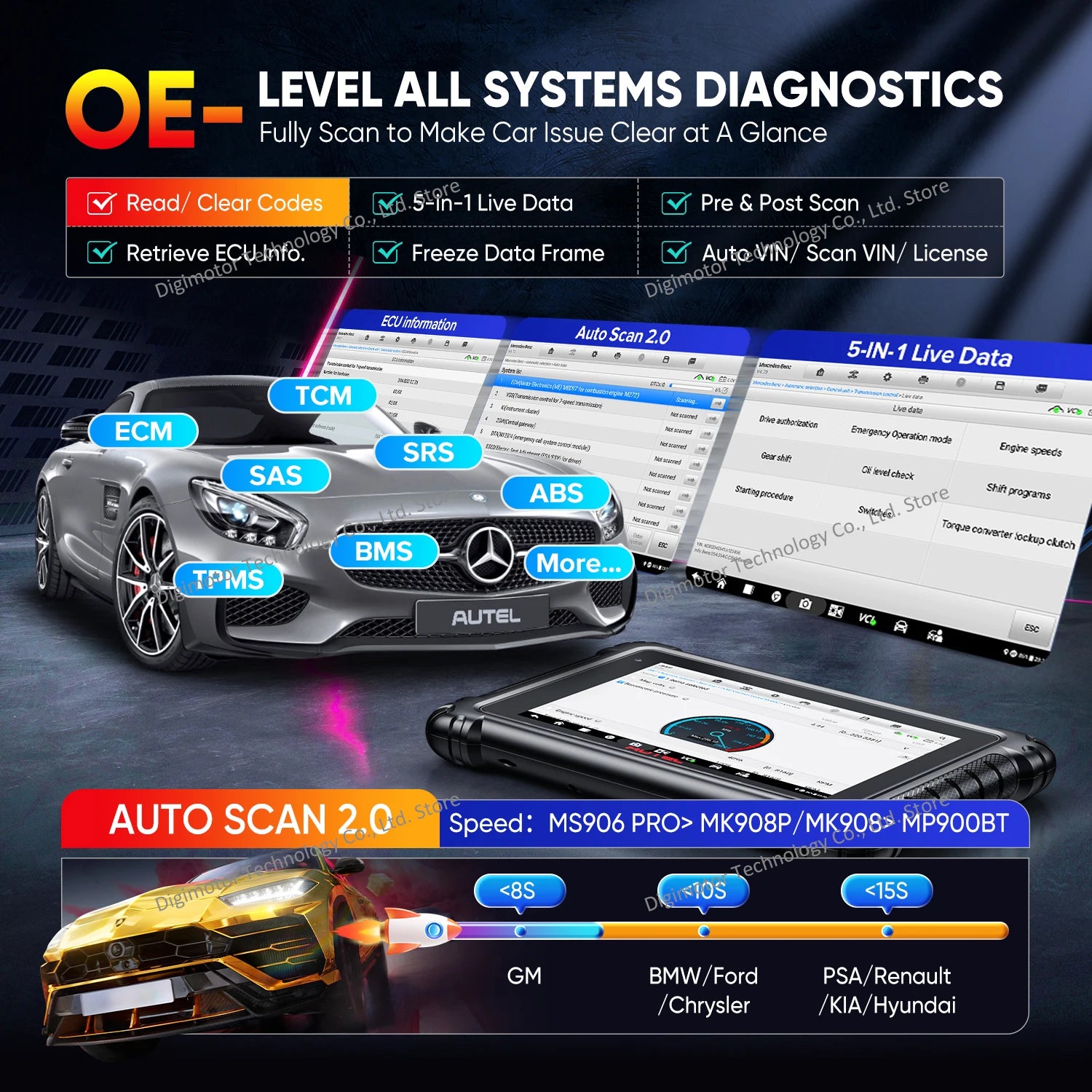 Autel MS906PRO MS906 Pro Automotive Diagnostic Scanner — image 5