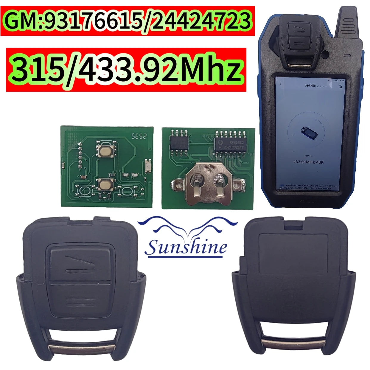 2PCS Car Remote Key PCB 93176615 315/433MHz For Opel Vauxhall Astra A/G Zafira A 200-2004 Holden For BOSCH TS 1998-2005 2Button Blackbox Automotive Diagnostics