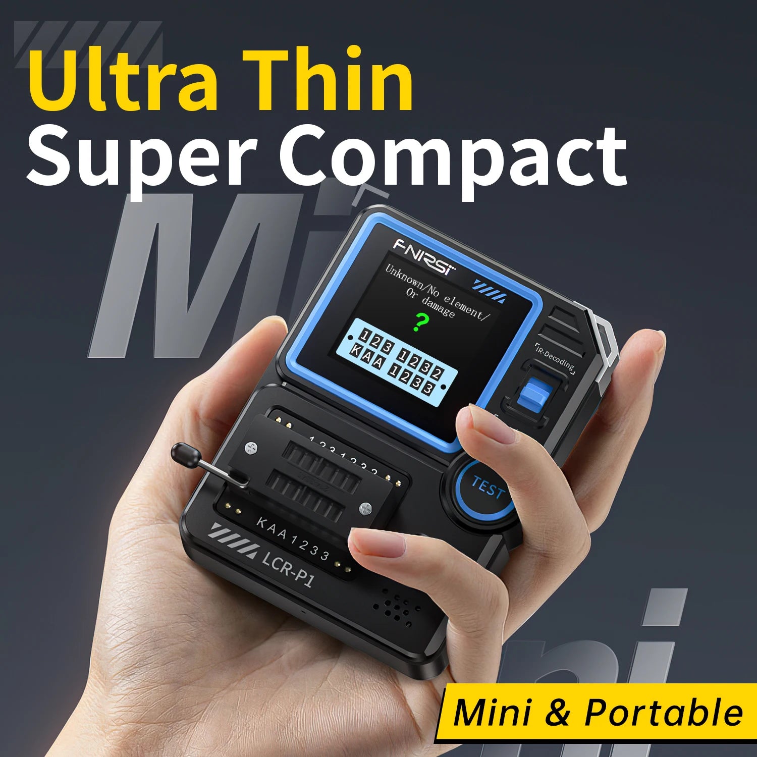 FNIRSI LCR-P1 Transistor Tester Diode Triode Capacitance Resistance Meter LCR ESR Meter NPN PNP MOSFET IR Multifunction Tester Blackbox Automotive Diagnostics