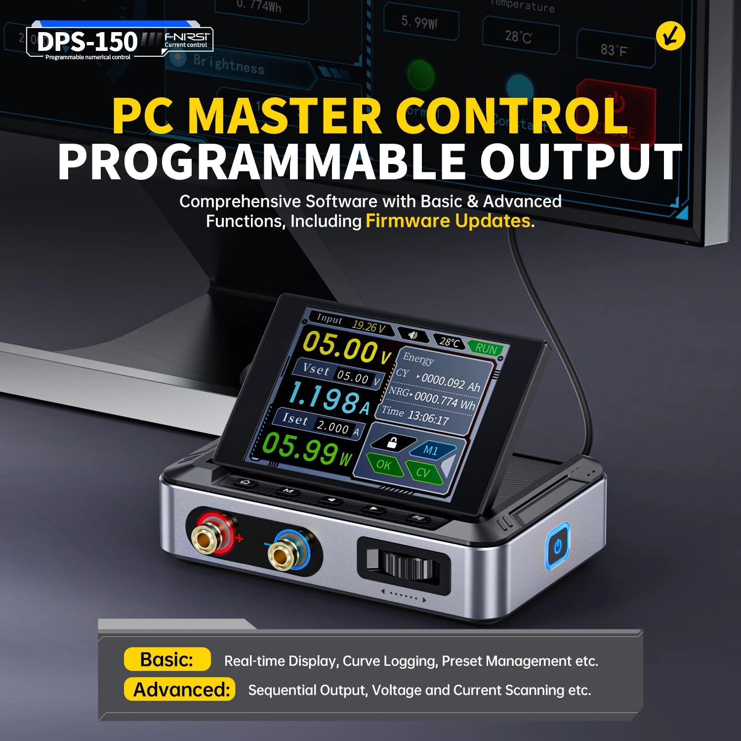 FNIRSI DPS-150 Programmable CNC DC Switching Power Supply 30V 5A Adjustable Voltage Regulator Laboratory Bench Power Supply Blackbox Automotive Diagnostics