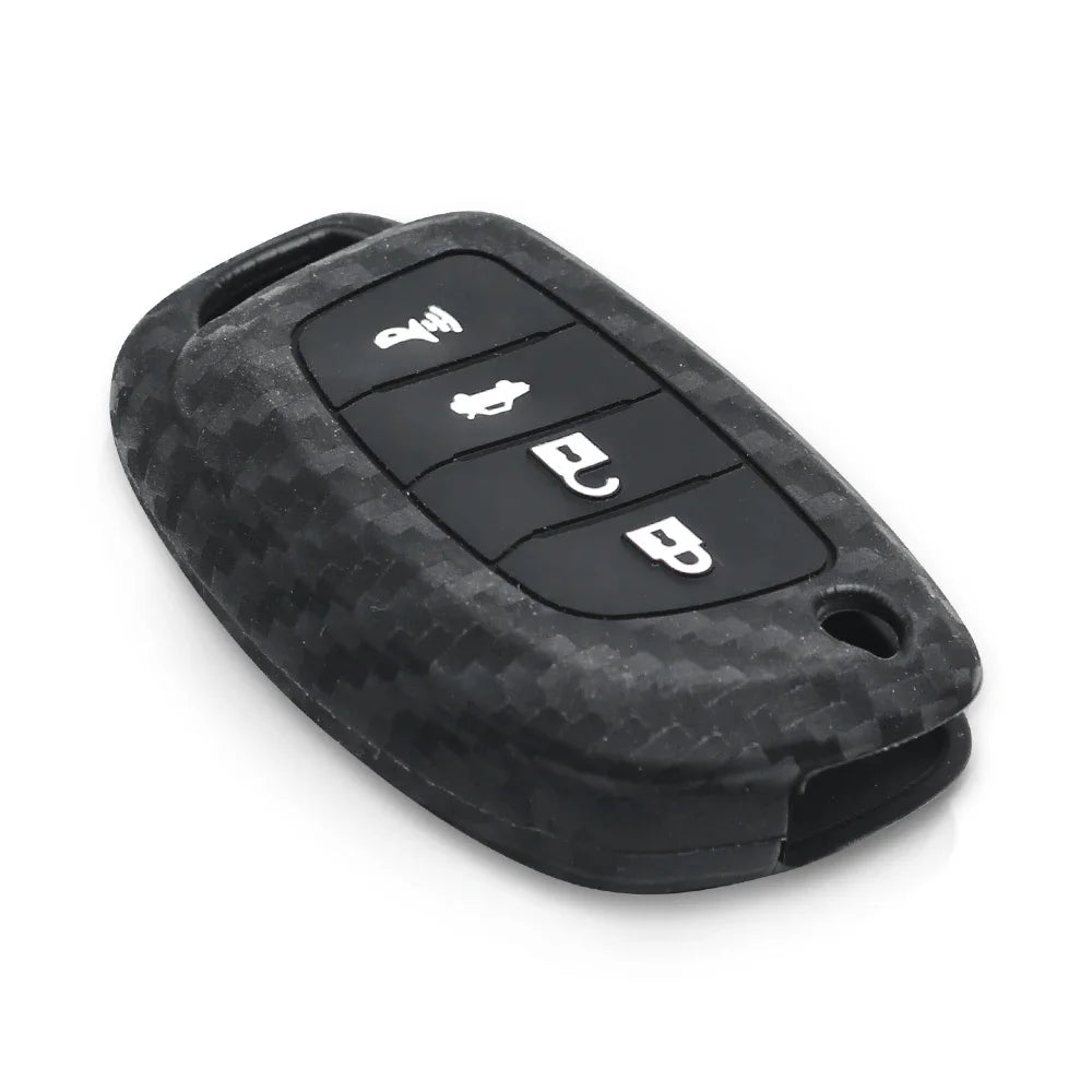 KEYYOU 4 Button Silicone Car Key Case For Hyundai i25 ix35 Sonata 2017 2018 2019 For Car Accessories Key Case Carbon Key Blackbox Automotive Diagnostics