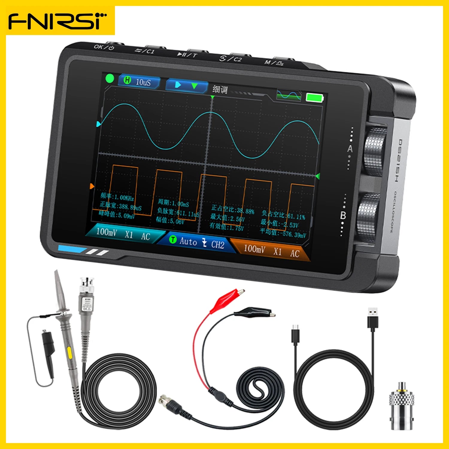 FNIRSI DS215H, 2 in 1 Electronic Repair tool, Supports 8 languages, Digital Professional Instrument Blackbox Automotive Diagnostics
