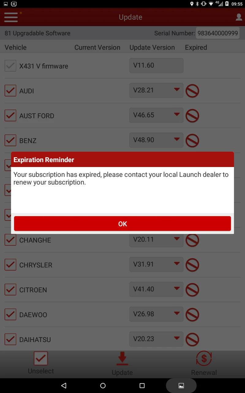 Launch X431 Software Update Service