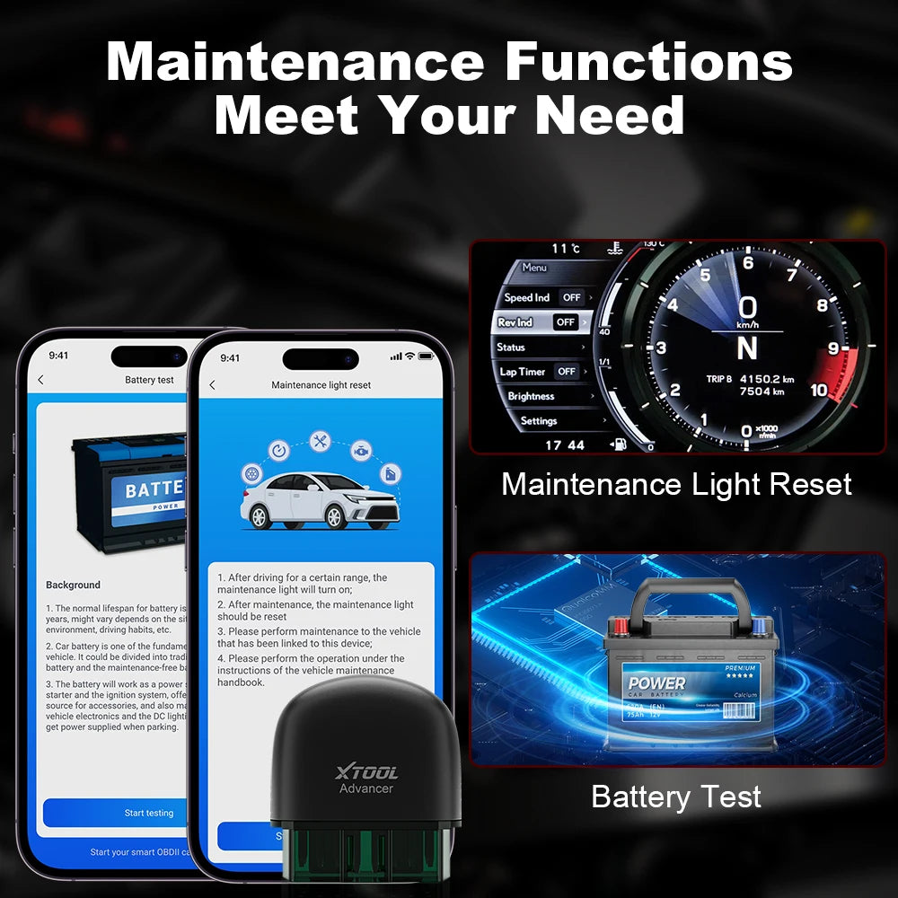 XTOOL AD20PRO OBD2 Scanner Check Engine Light IOS & Android Car Diagnostic Tool Battery Test Code Reader Lifetime Free Update Blackbox Automotive Diagnostics