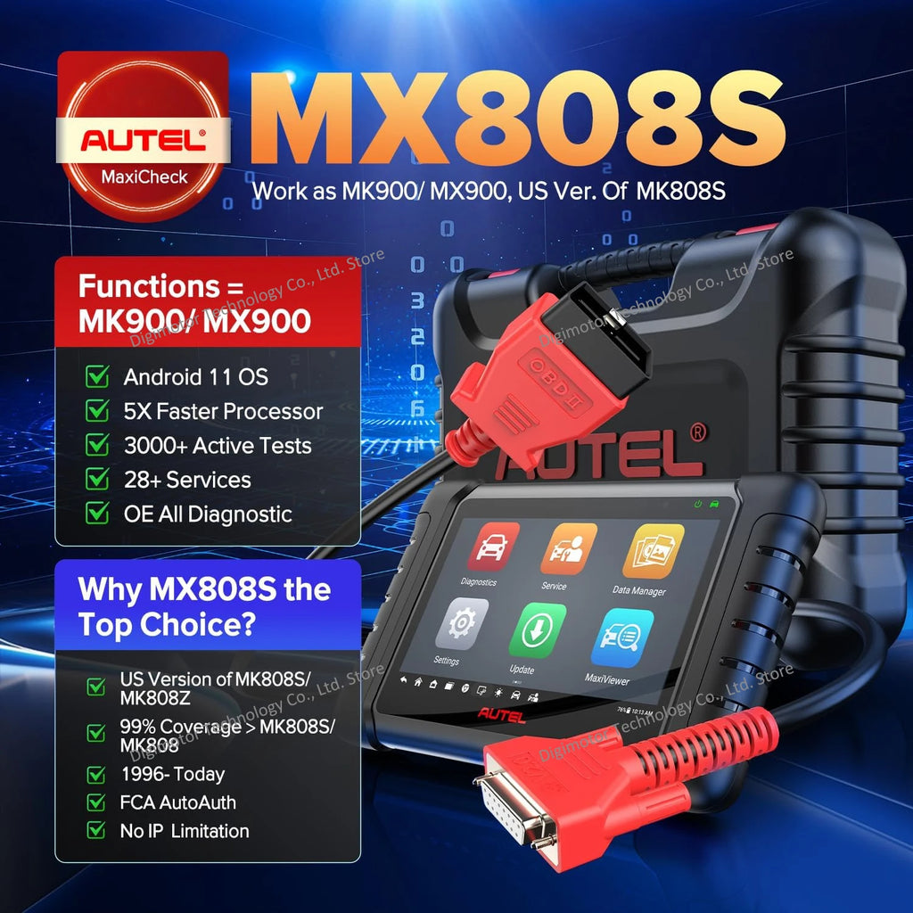 Autel MX808S Scanner Automotive Car Diagnostic Tool OBD2 Scanner, Bi-directional Control 38+Services, PK MK808S MK900 MK808K BT Blackbox Automotive Diagnostics