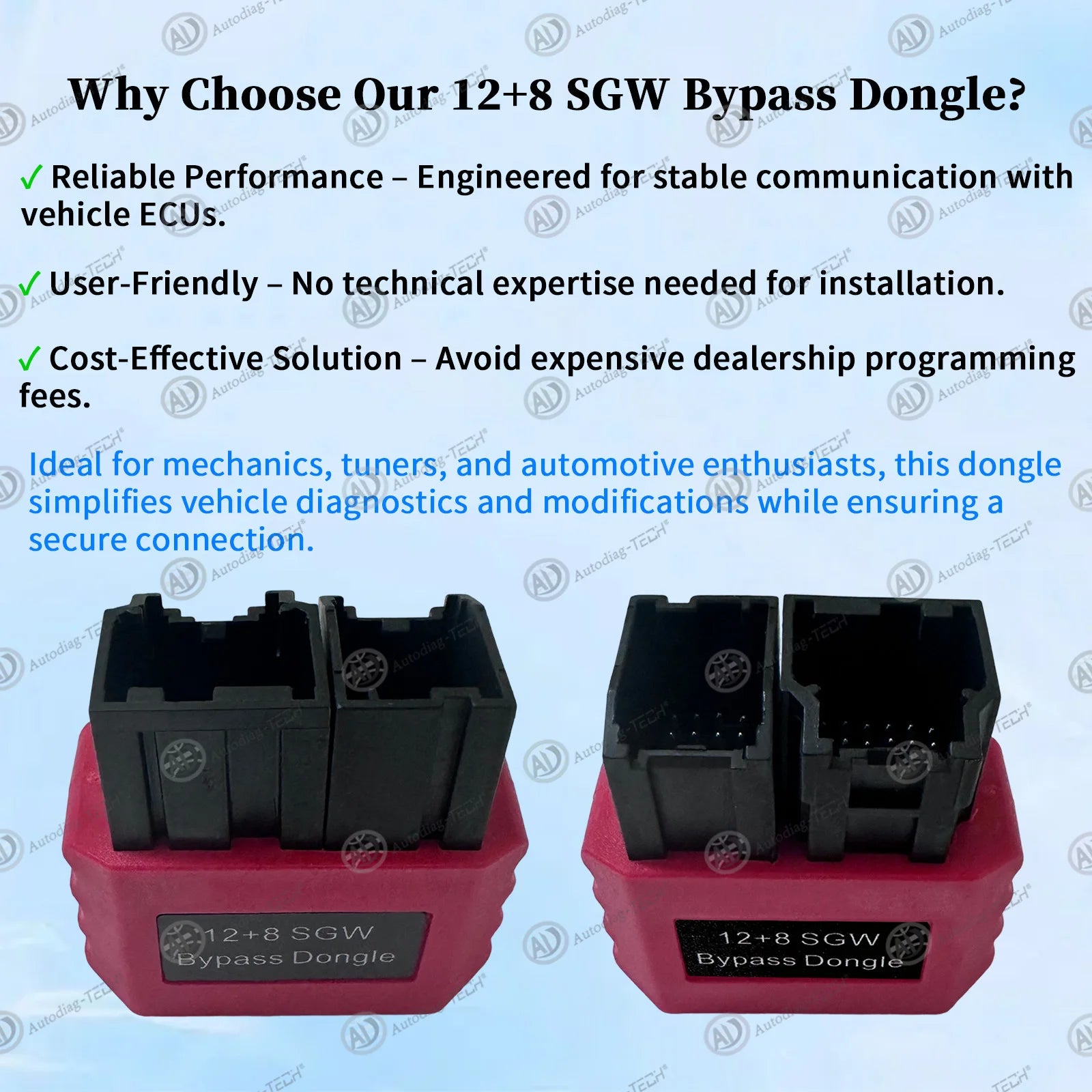SGW Bypass Dongle - 8+12 Pin FCA SGM Adapter | Compatible with 2018+ Chrysler, Dodge, Jeep, RAM, Fiat, Alfa Romeo Blackbox Automotive Diagnostics