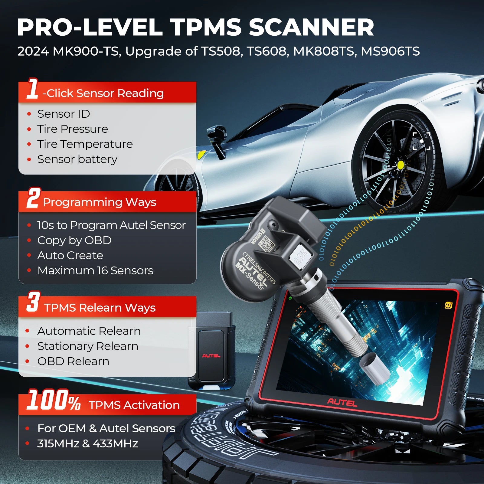 Autel MaxiCOM MK900TS TPMS Relearn Tool