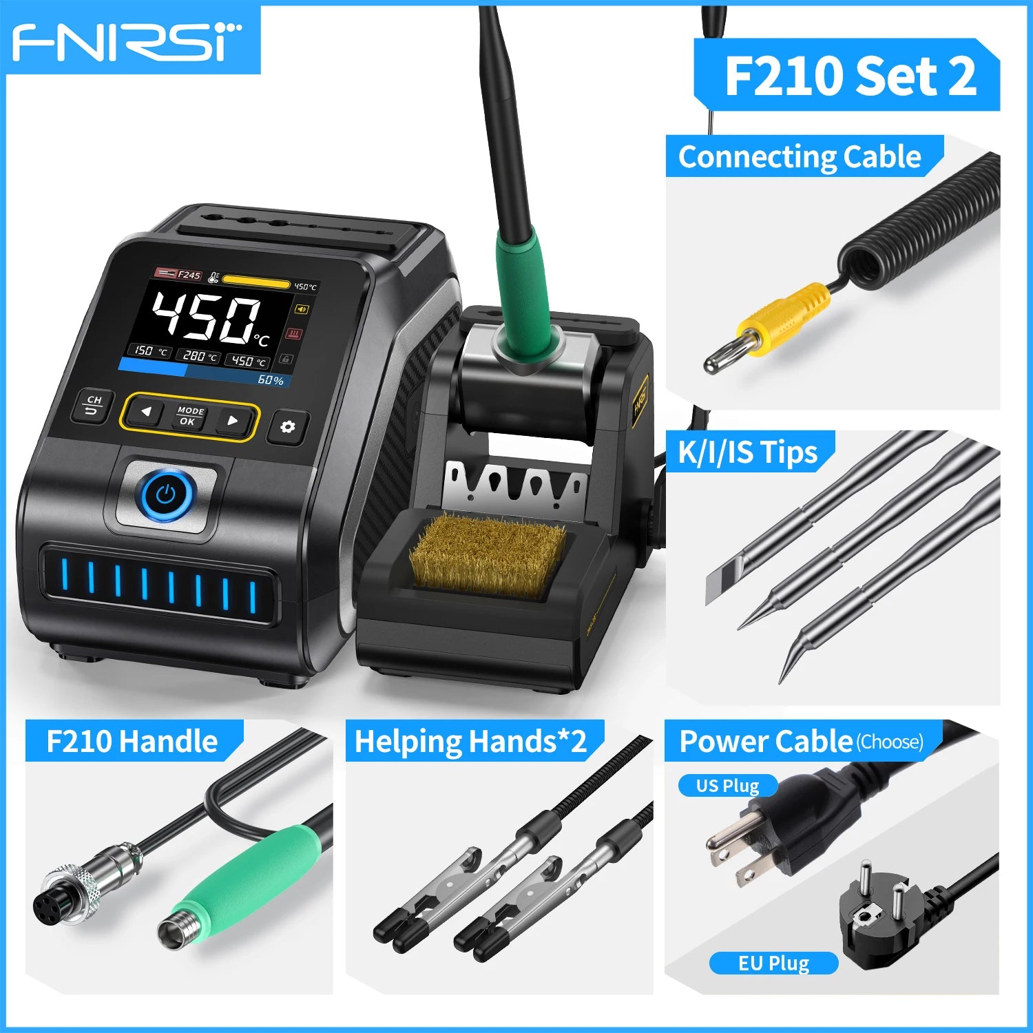 FNIRSI DWS-200 200W Power Repaid Heating Soldering Iron Staion C210 C245 Solder Iron Handle Electronic Welding Rework Station Blackbox Automotive Diagnostics