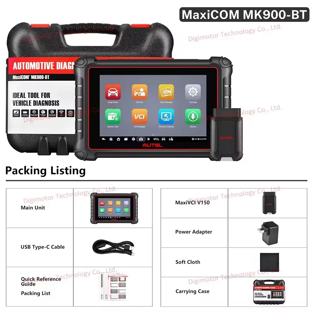 Autel MaxiCOM MK900BT Scanner MK900 BT Diagnostic Tool Bidirectional Scanner with CAN FD/DoIP, Upgraded of MK808BT MK808S MK900 Blackbox Automotive Diagnostics