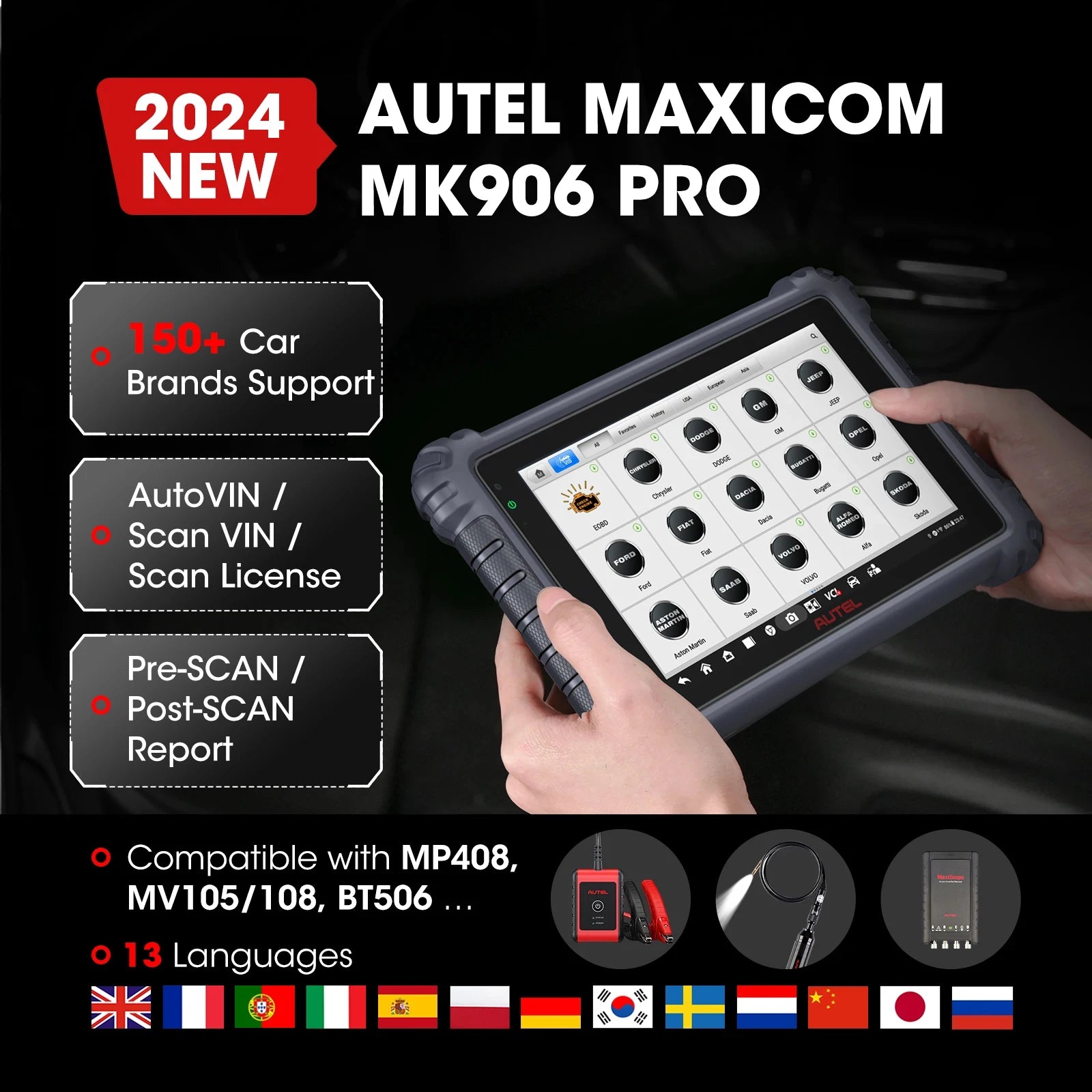 Autel MaxiCOM MK906PRO Bidirectional Diagnostic Scanner