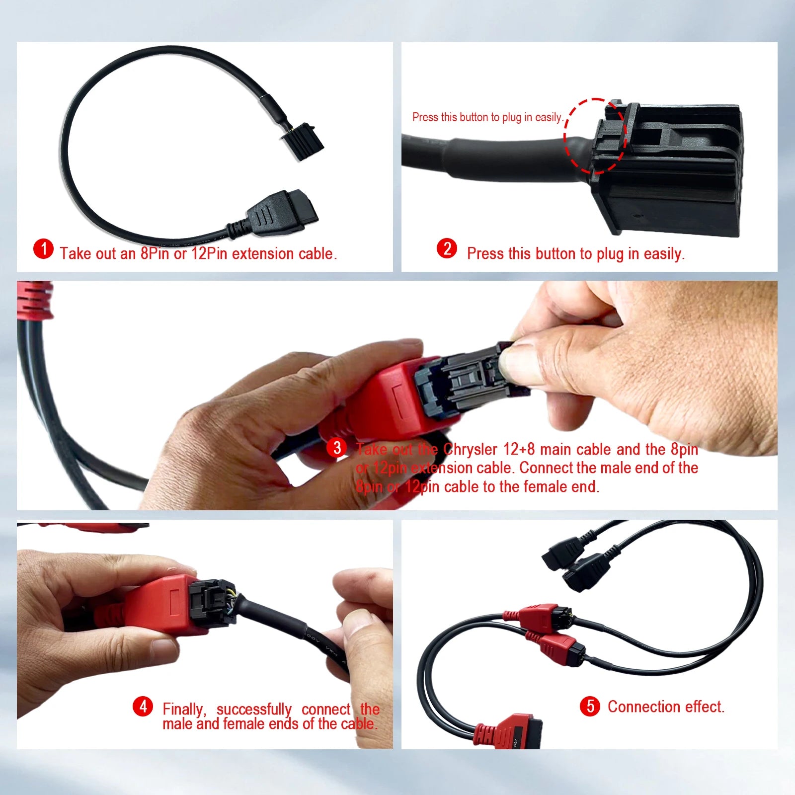 Xtool x431/XTOOL/Autel DS808 Diagnostic Adapter Cable — Chrysler — image 5