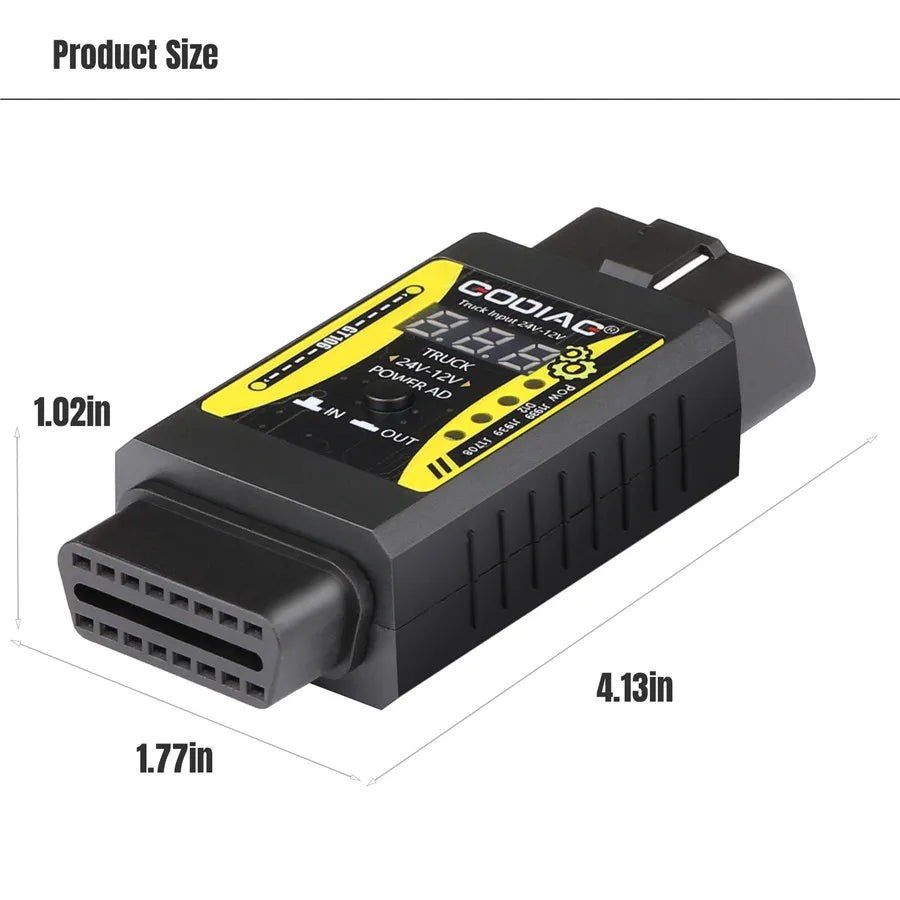 Godiag GT106 PLUS  24V to 12V Heavy Duty Truck Adapter for X431 for Truck Converter Heavy Duty Vehicles Diagnosis Blackbox Automotive Diagnostics