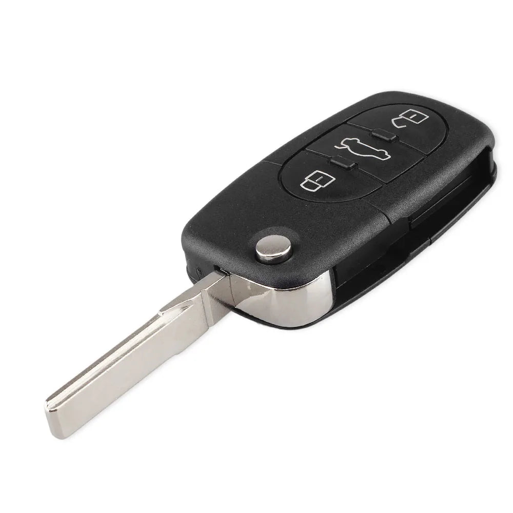 KEYYOU Replacement 3 Buttons Flip Car Key Case Shell Fob For Audi TT A4 A6 A8 Quattro With Blade CR1620 Blackbox Automotive Diagnostics
