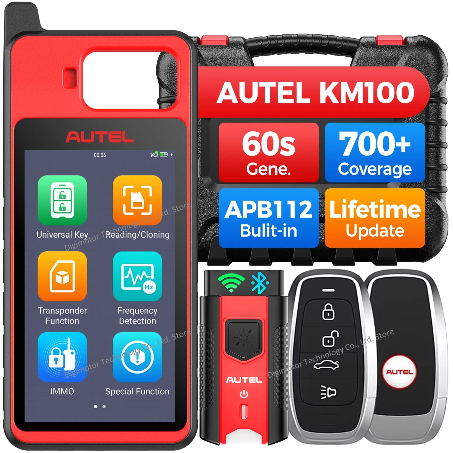 2026 Newest Autel MaxiIM KM100 KM100X Universal Key Generator Kit Lifetime Free Update 37+ Models AutoVIN All Key Lost PK IM508S Blackbox Automotive Diagnostics