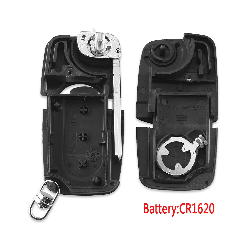 KEYYOU Replacement 3 Buttons Flip Car Key Case Shell Fob For Audi TT A4 A6 A8 Quattro With Blade CR1620 Blackbox Automotive Diagnostics