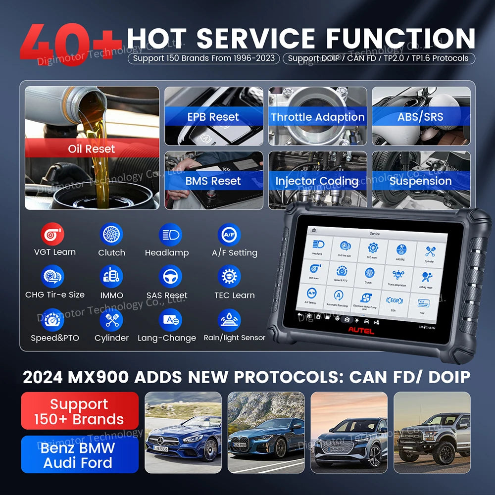 Autel MaxiCheck MX900 Automotive Scanner Car Diagnostic Tool, Same as MK900, Bi-directional Scan Tool DoIP&CAN FD, 40+ Services Blackbox Automotive Diagnostics