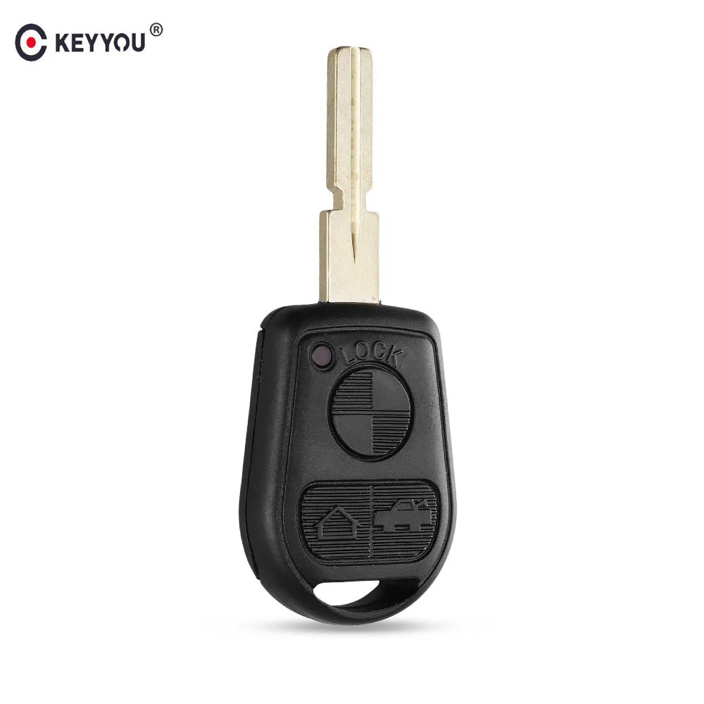 KEYYOU 3 Button Uncut Blade Car Key Replacement Remote Key Case Shell for BMW E31 E32 E34 E36 E38 E39 E46 Z3 Fob Uncut key case Blackbox Automotive Diagnostics