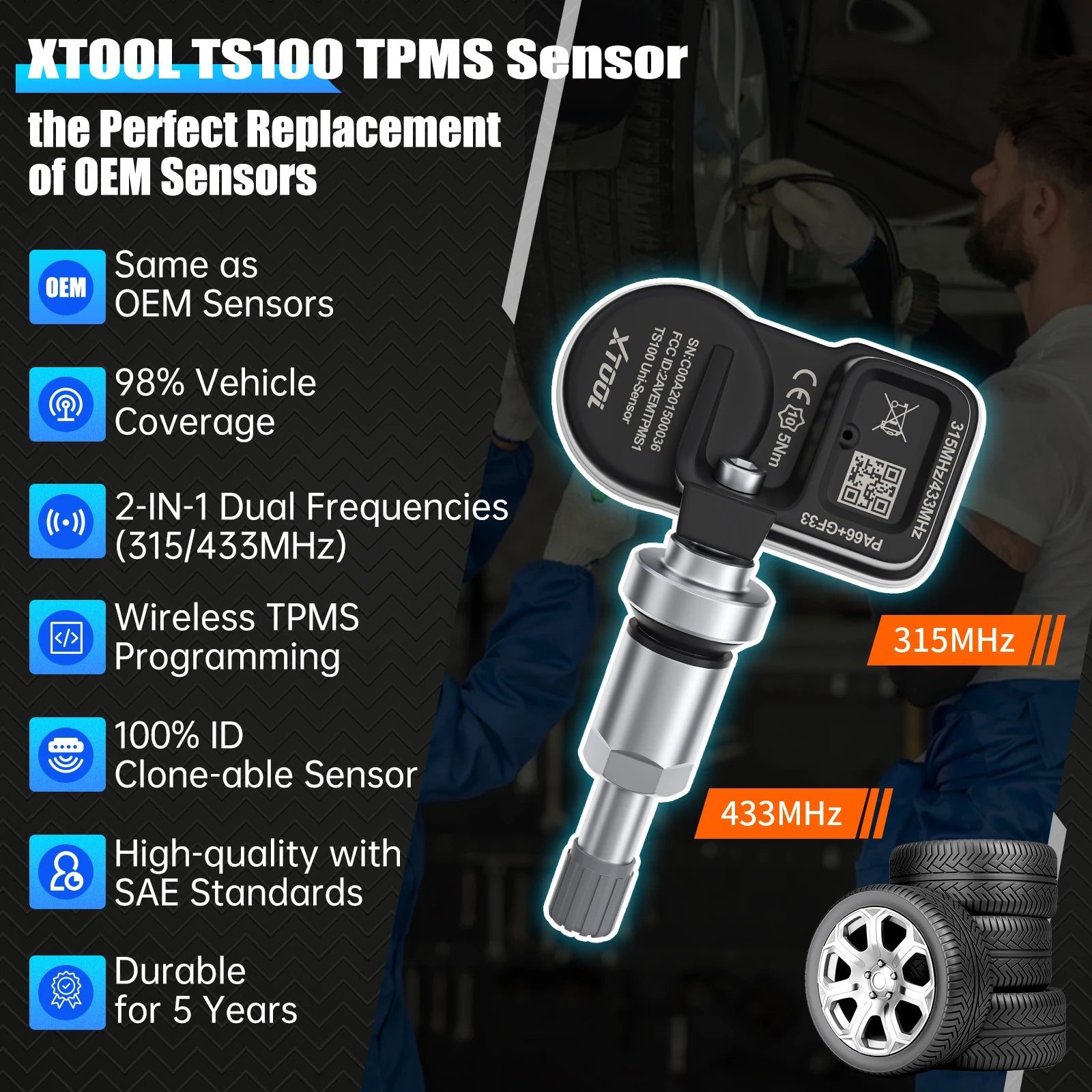 Xtool 4PCS TS100 TPMS Sensor — image 2