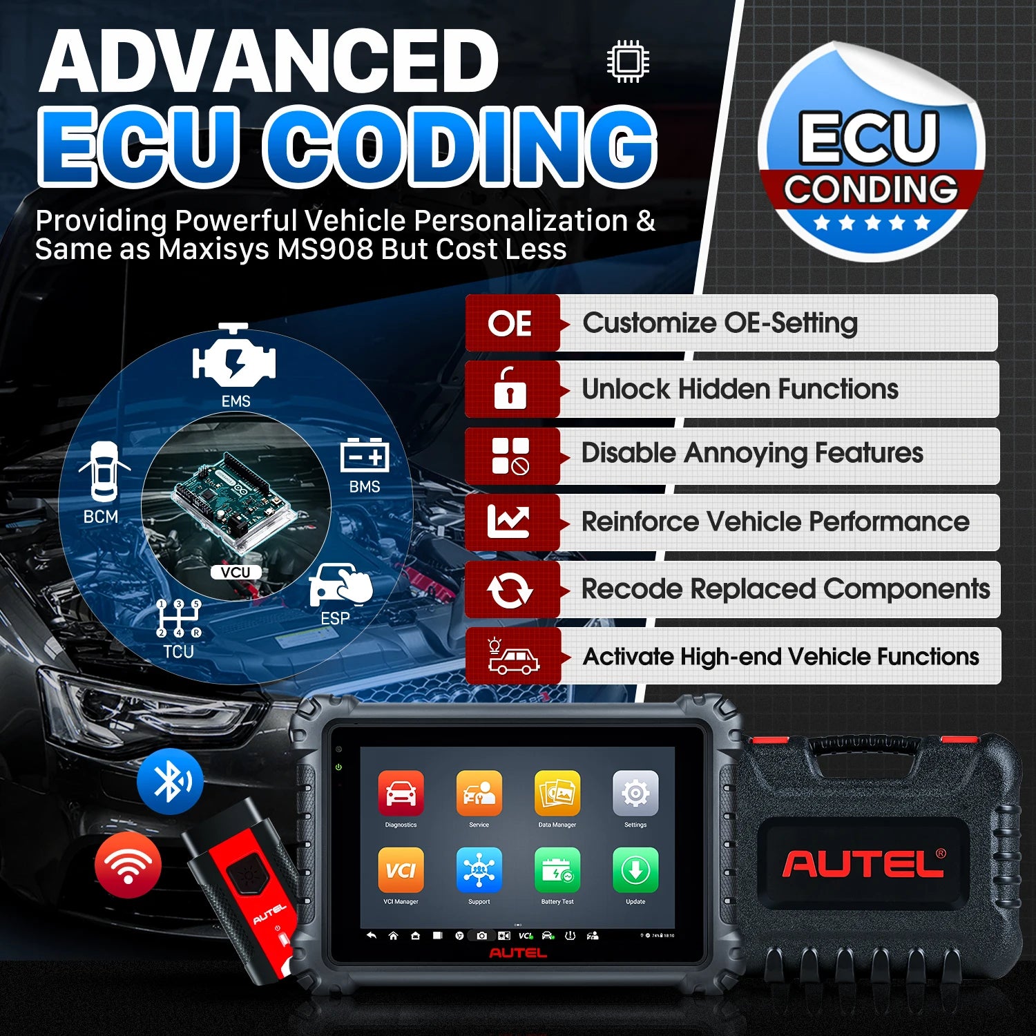 Autel MaxiCOM MK906S PRO Bidirectional Diagnostic Scanner