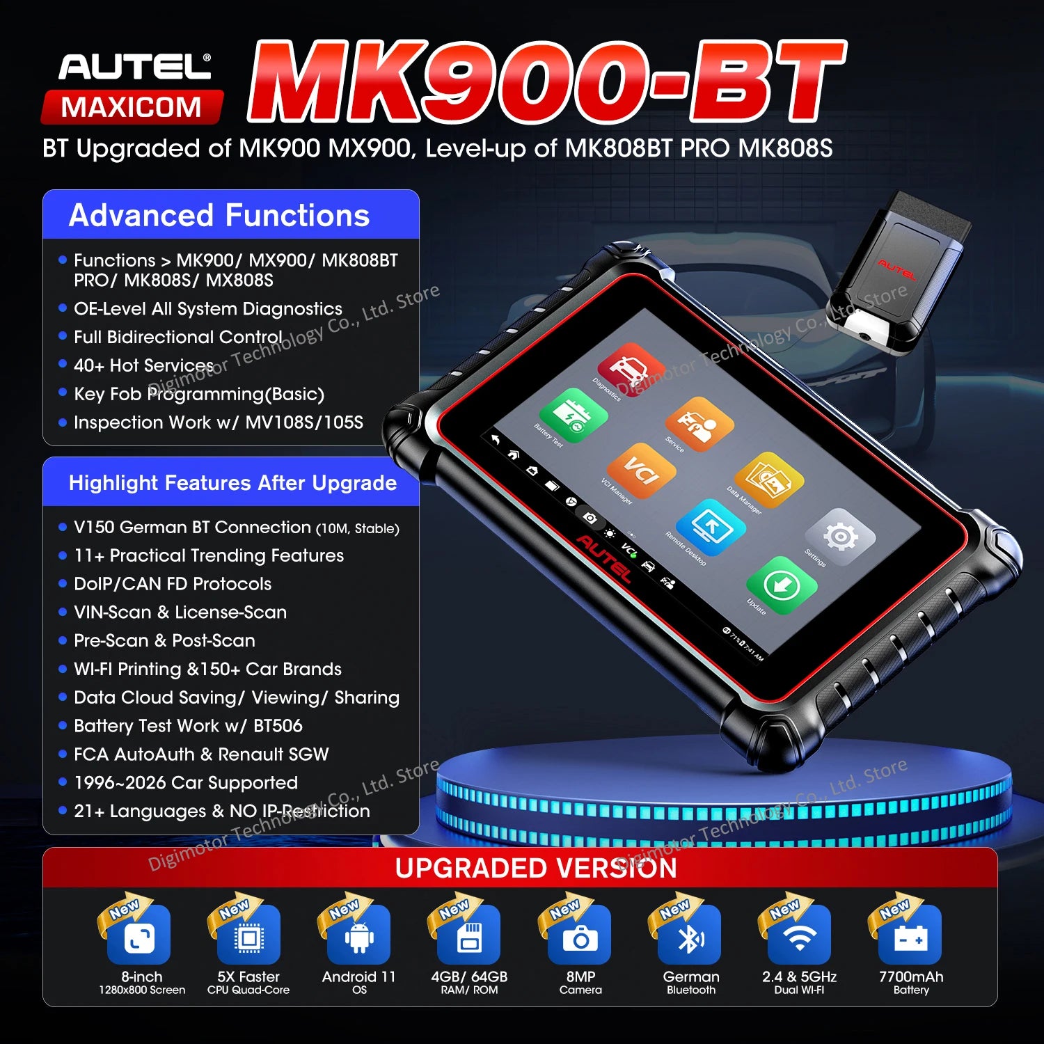 Autel MK900BT Automotive Diagnostic Scanner — image 3
