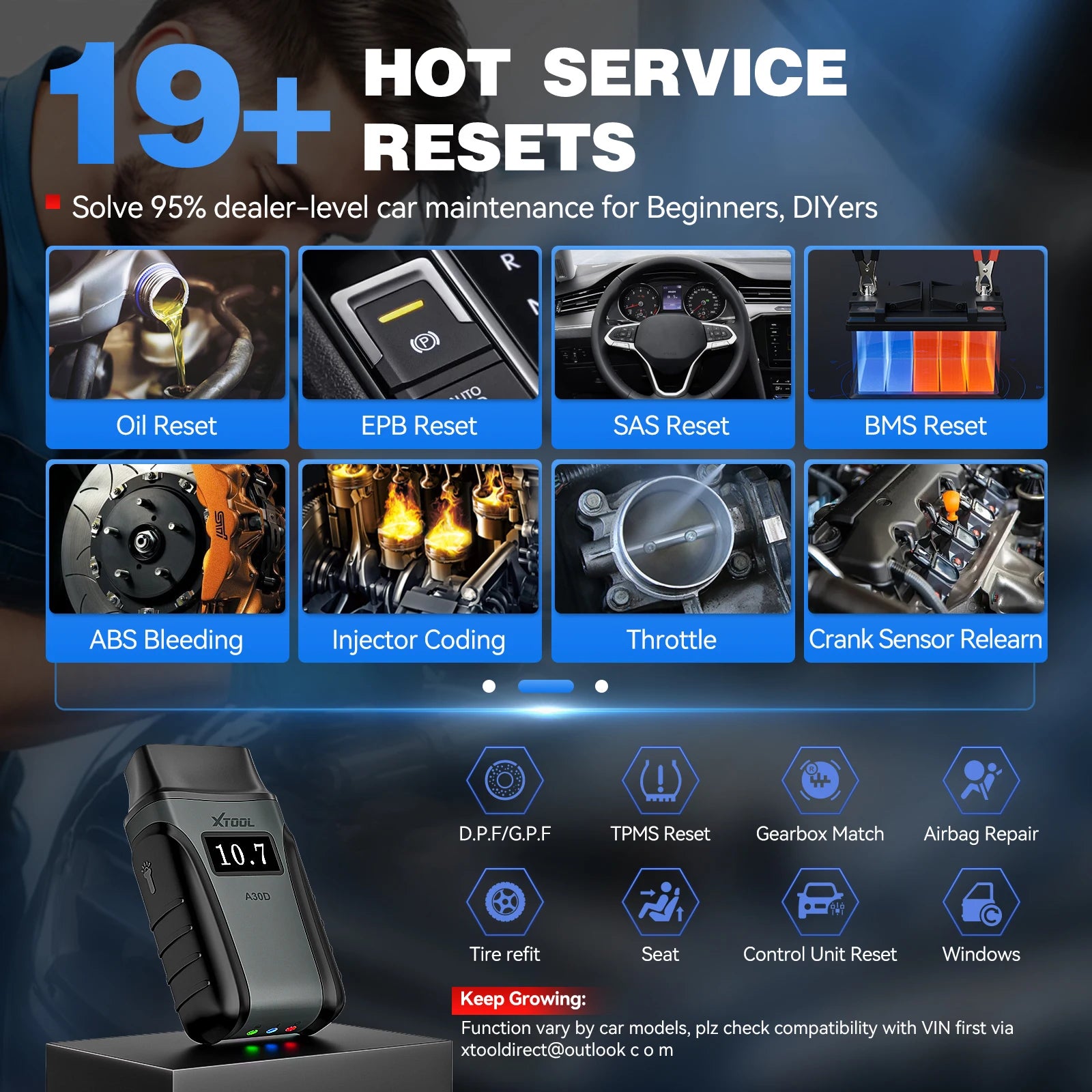 XTOOL Anyscan A30D Automotive Scanner Lifetime Free Update Bidirectional Car OBD2 Diagnostic Code Reader with 19 Resets FCA CAN FD Blackbox Automotive Diagnostics