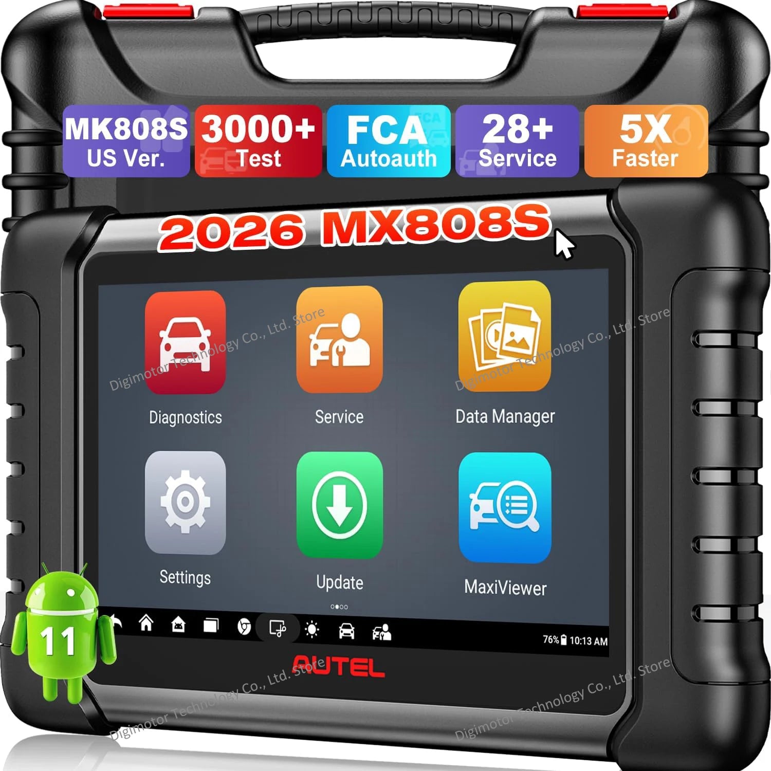 Autel MaxiCheck MX808S Scanner All Systems Diagnostic Scan Tool Automotive Scanner, 3000+ Tests, 28+Services, MK808S US Version Blackbox Automotive Diagnostics