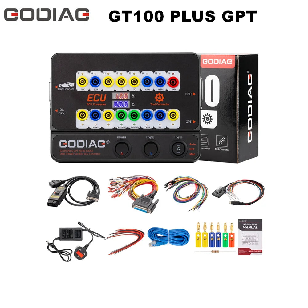 GODIAG GT100 PLUS GPT ENET DOIP 24V-12V AUTO TOOLS OBD II Break Out Box ECU Connector Can Choose GT100 or GT100+ Blackbox Automotive Diagnostics