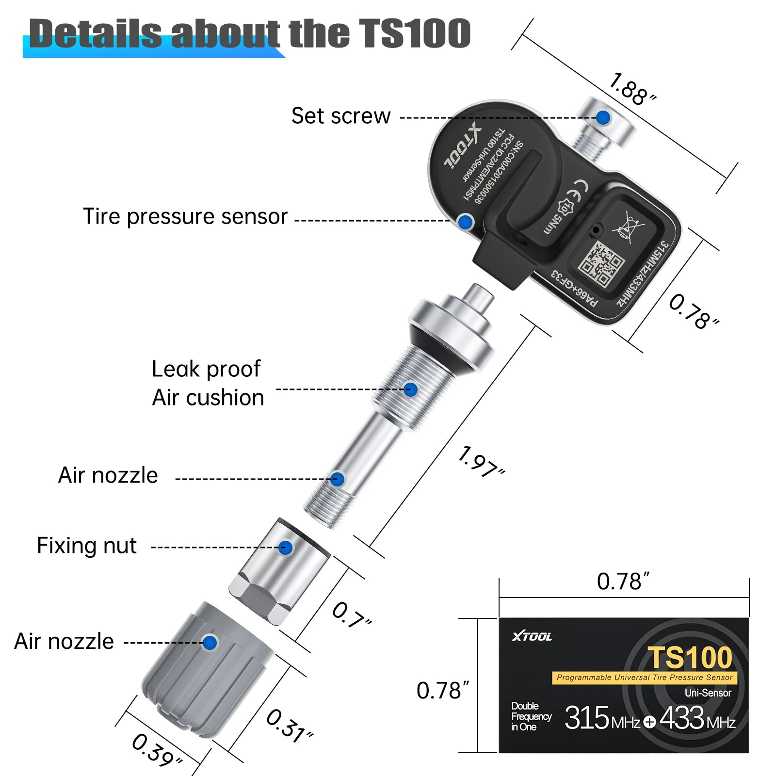Xtool 4PCS TS100 TPMS Sensor — image 6