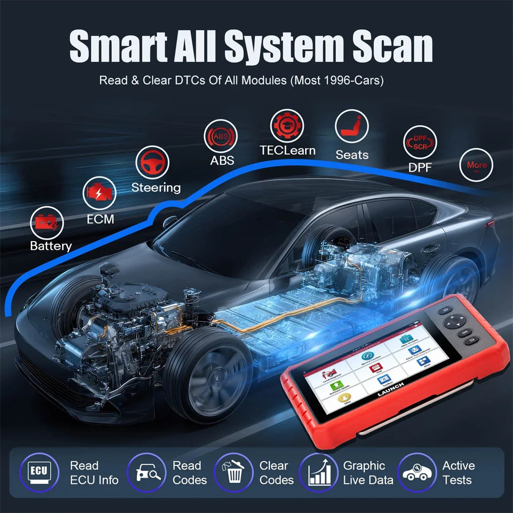 LAUNCH CRP919X Lite Global Version Support 31 Special Functions Full OBD II Functions Automatically Identify VIN Code Blackbox Automotive Diagnostics
