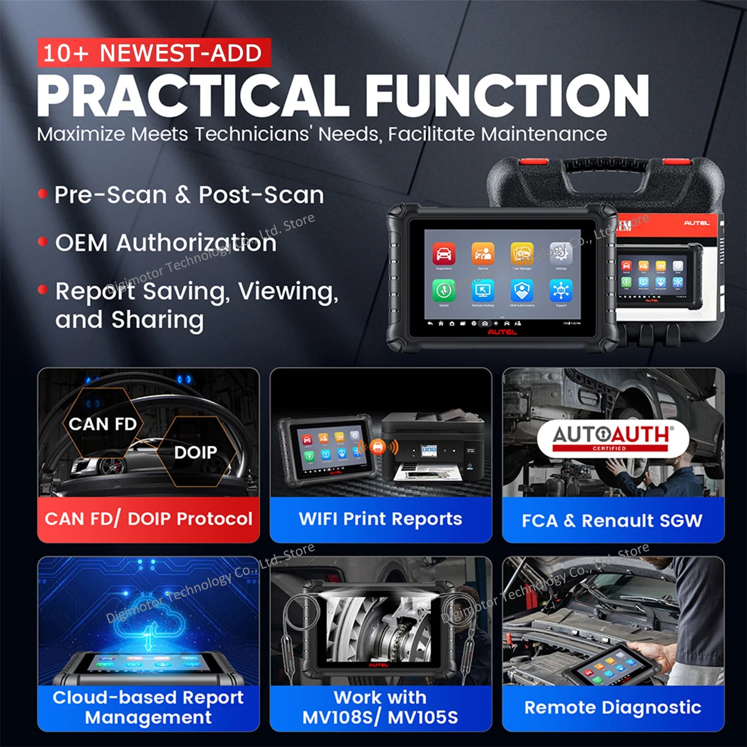 Autel MaxiCheck MX900 Automotive Scanner Car Diagnostic Tool, Same as MK900, Bi-directional Scan Tool DoIP&CAN FD, 40+ Services Blackbox Automotive Diagnostics