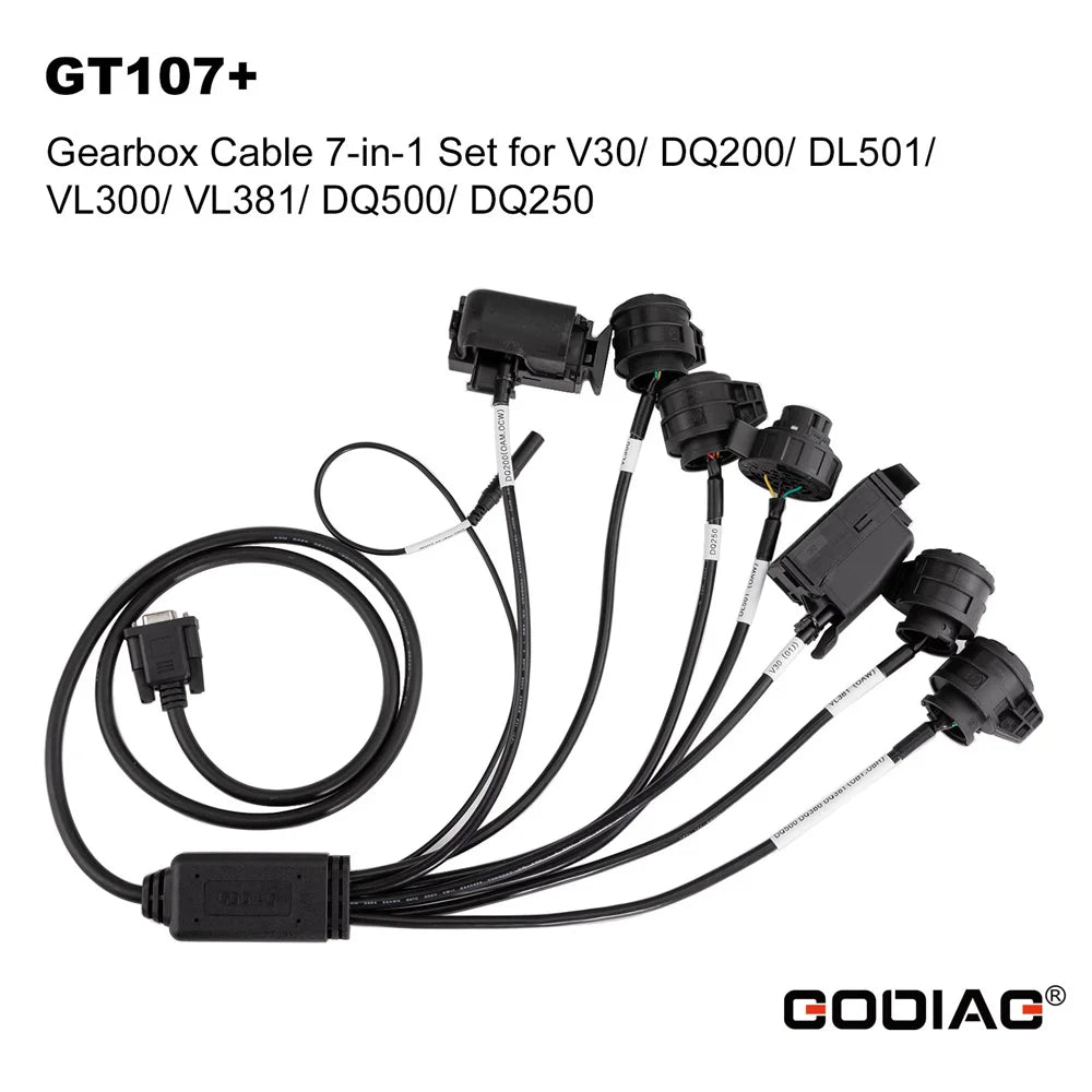GODIAG Gearbox Cables 7-in-1 Set for V30/ DQ200/ DL501/ VL300/ VL381/ DQ500/ DQ250 Blackbox Automotive Diagnostics