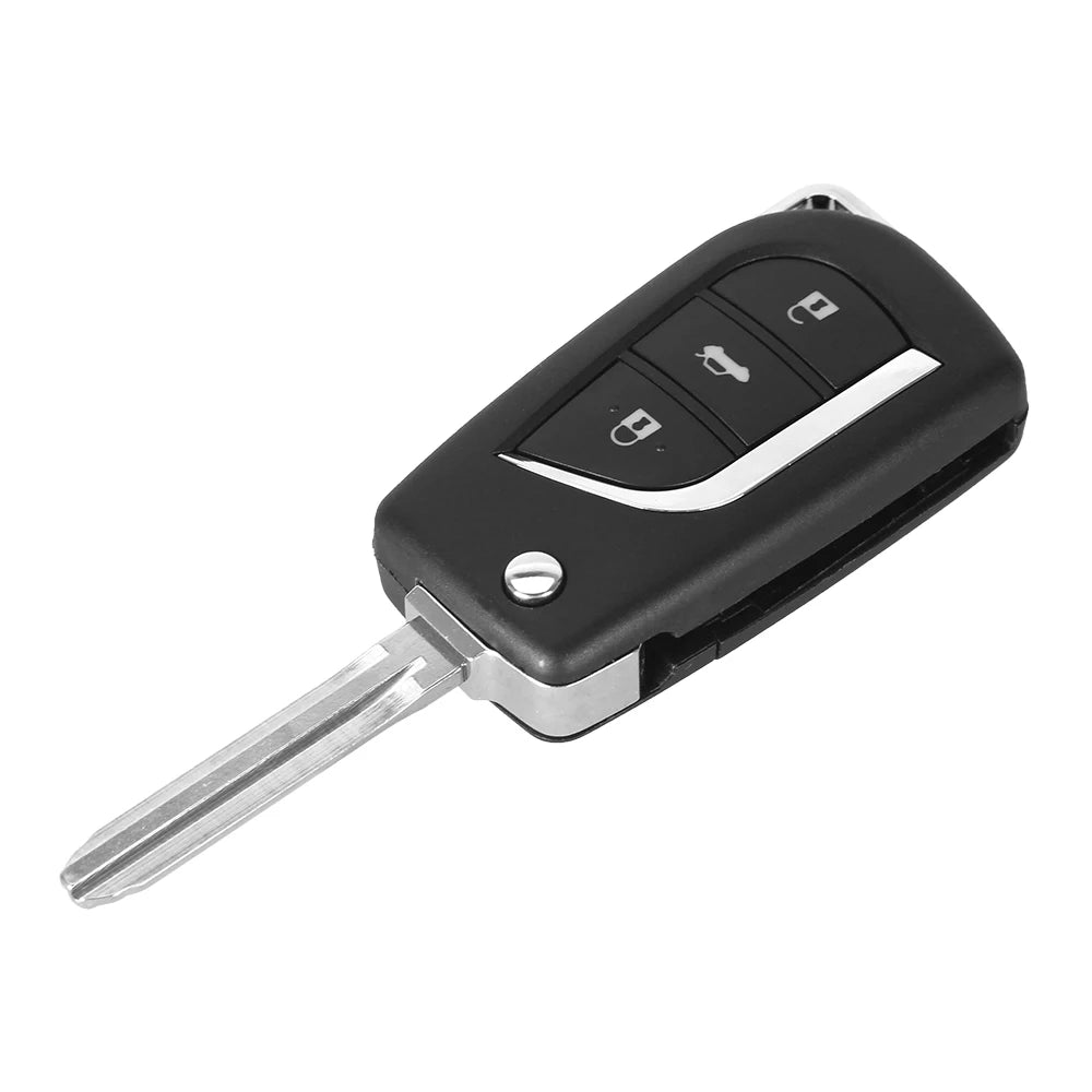 KEYYOU Flip Folding Remote Key Shell for Toyota Levin Camry Reiz Highlander Corolla Key Case Toy43 2 3 Buttons Blackbox Automotive Diagnostics