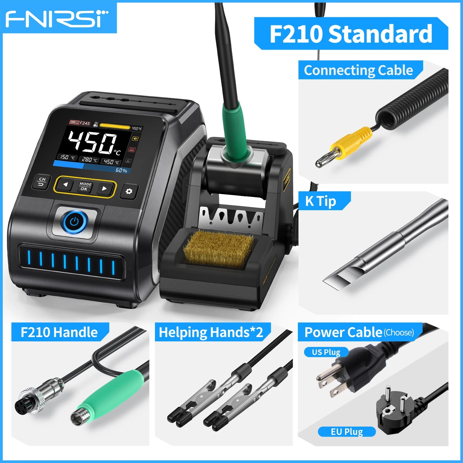 FNIRSI DWS-200 200W Power Repaid Heating Soldering Iron Staion C210 C245 Solder Iron Handle Electronic Welding Rework Station Blackbox Automotive Diagnostics