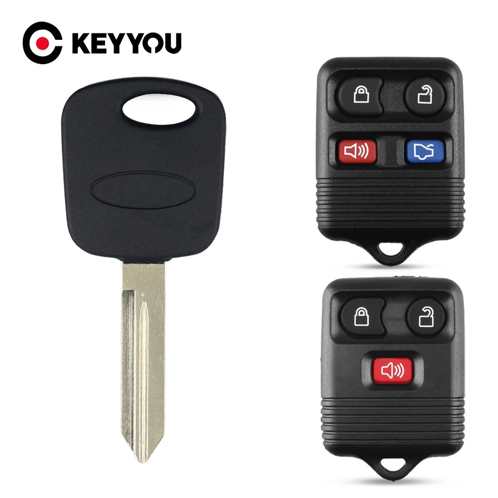 KEYYOU For Ford Escape Focus Expedition Explorer Fusion Mustang Taurus Transponder Car Key Shell Case Fob Remote Key Shell Cover Blackbox Automotive Diagnostics