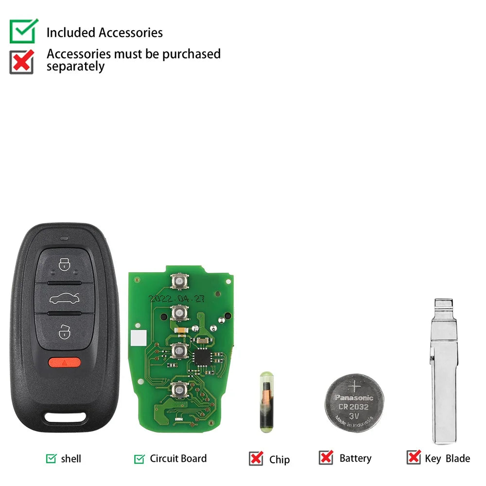 Xhorse XSADJ1GL XSADJ1EN Remote Key — Audi — image 3