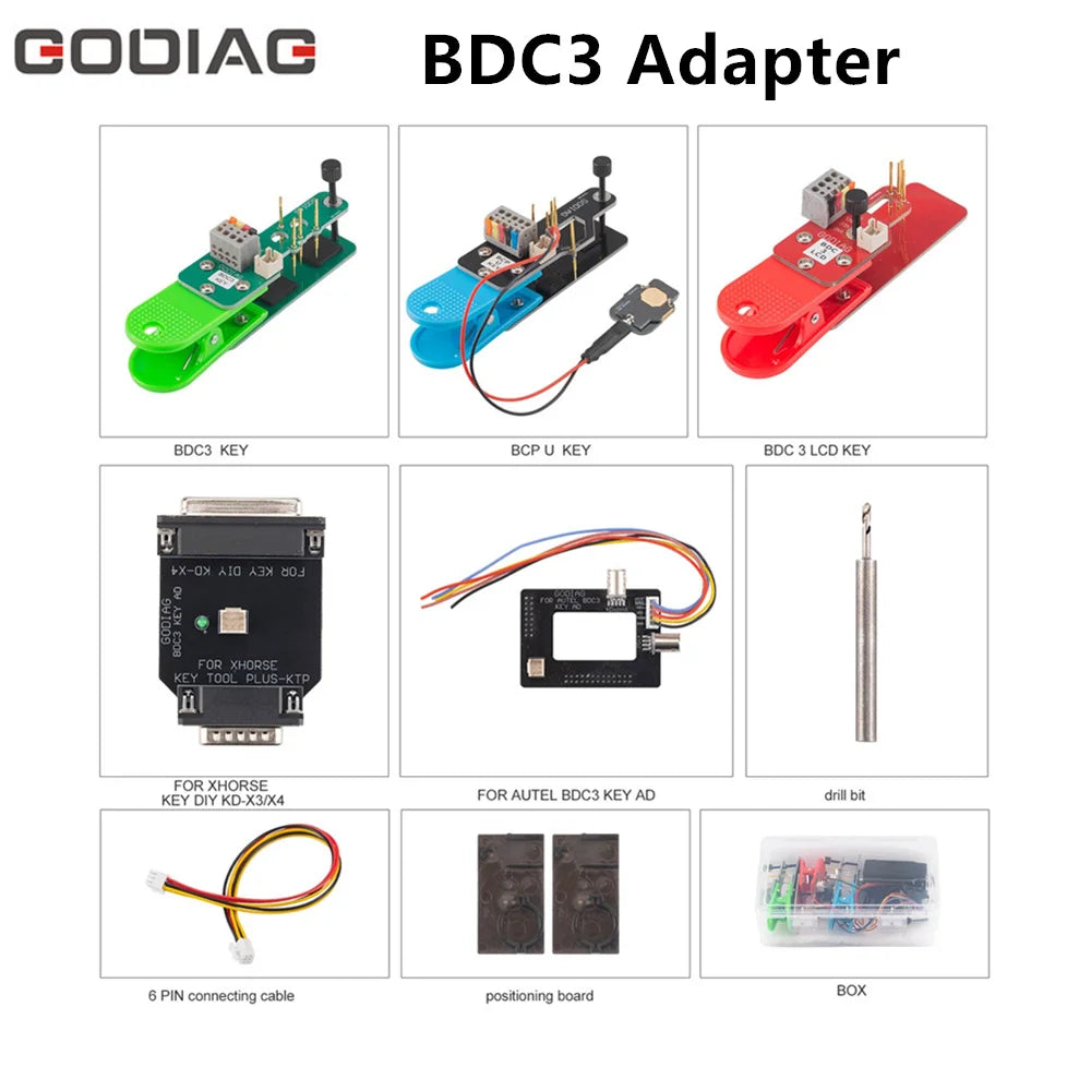 GODIAG BDC3 Adapter Kit Support BDC03 Key, BCP U Key【Encrypted】, BDC3 LCD Key Blackbox Automotive Diagnostics