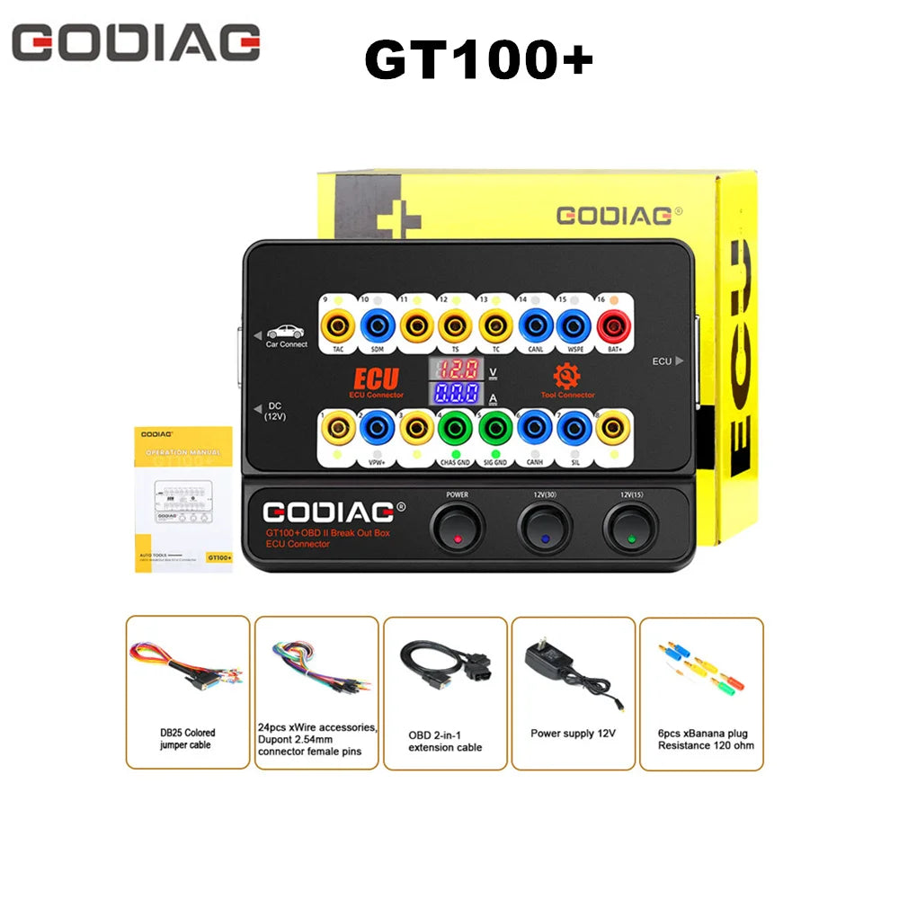 GODIAG GT100 PLUS GPT ENET DOIP 24V-12V AUTO TOOLS OBD II Break Out Box ECU Connector Can Choose GT100 or GT100+ Blackbox Automotive Diagnostics