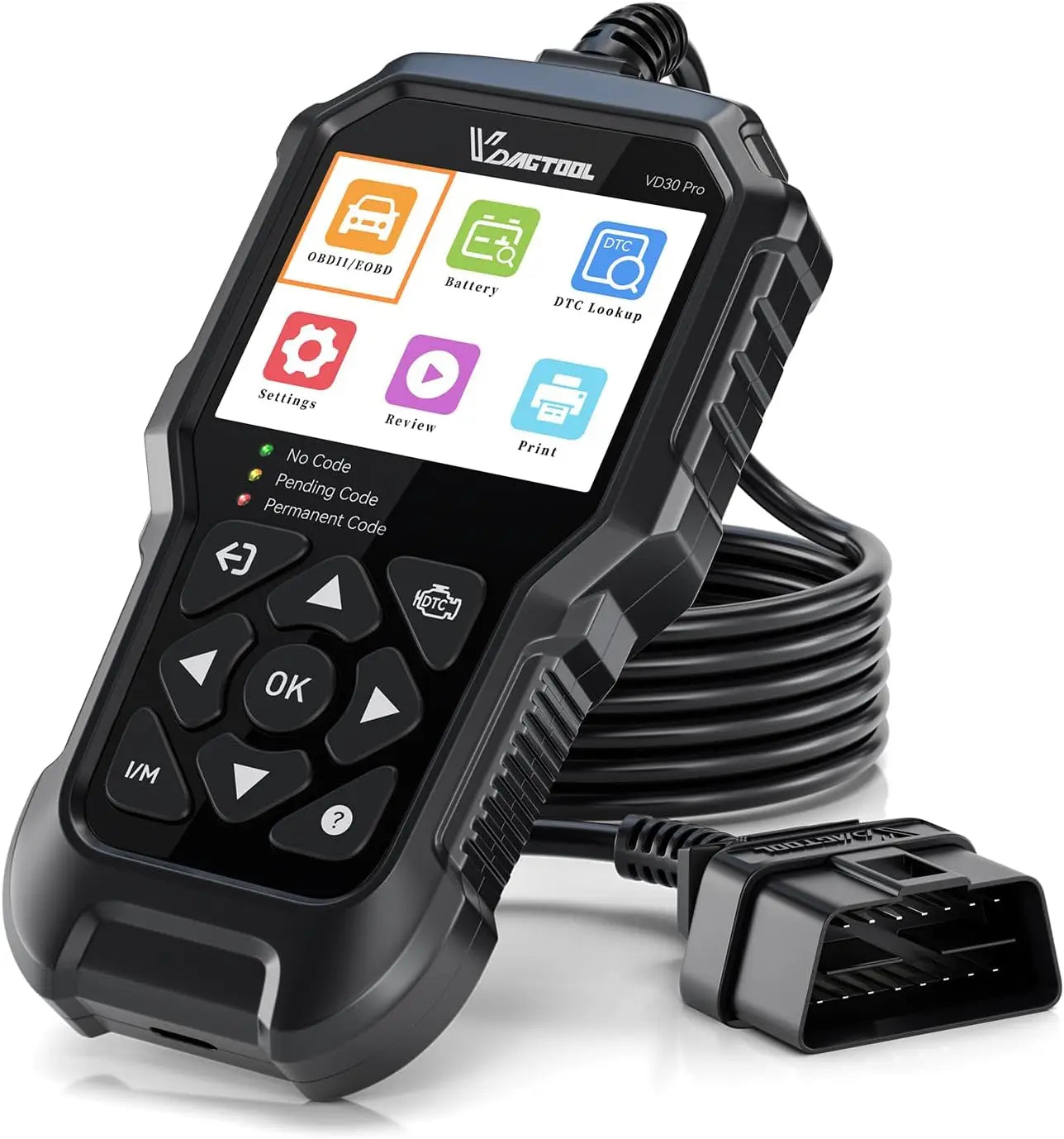 VDIAGTOOL VD30 Pro OBD2 Scanner Diagnostic Tool with Reset  Live Data Freeze Frame I/M Readiness for Cars and Trucks Blackbox Automotive Diagnostics