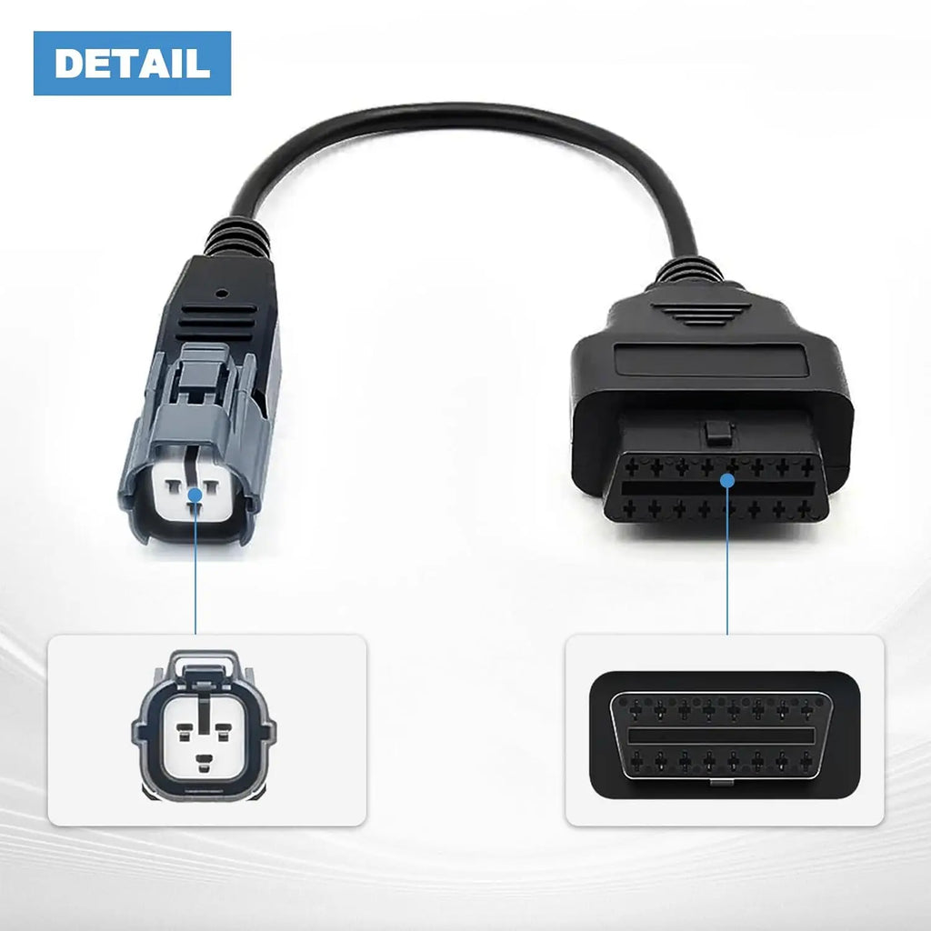 OBD2 Adapter for Yamaha Outboard 3 Pin to 16 Pin Diagnostic Cable,Fits Yamaha Jet Boat/Motorboat Work with YDS Diagnostic System Blackbox Automotive Diagnostics