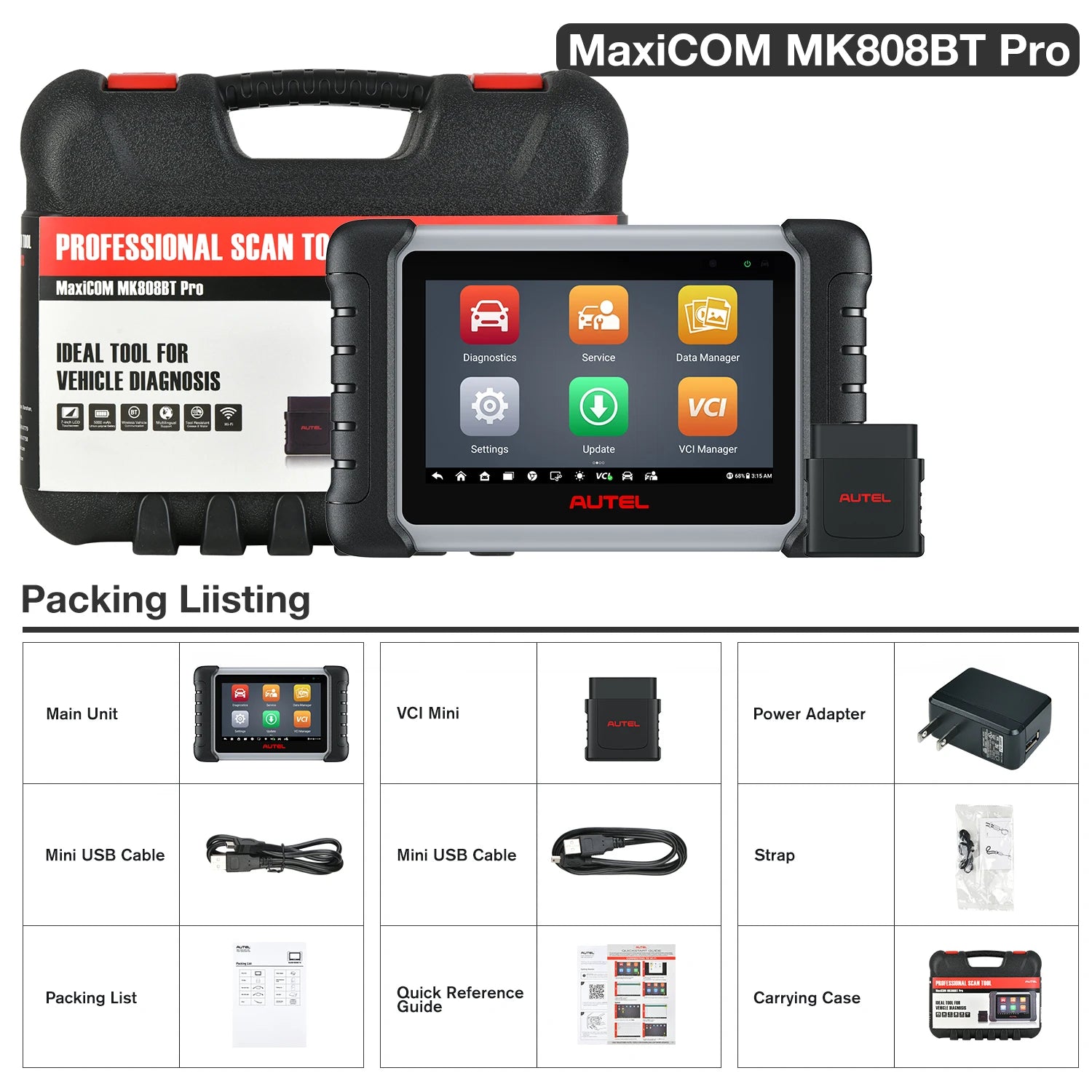 Autel MK808BT PRO Bidirectional Diagnostic Scanner
