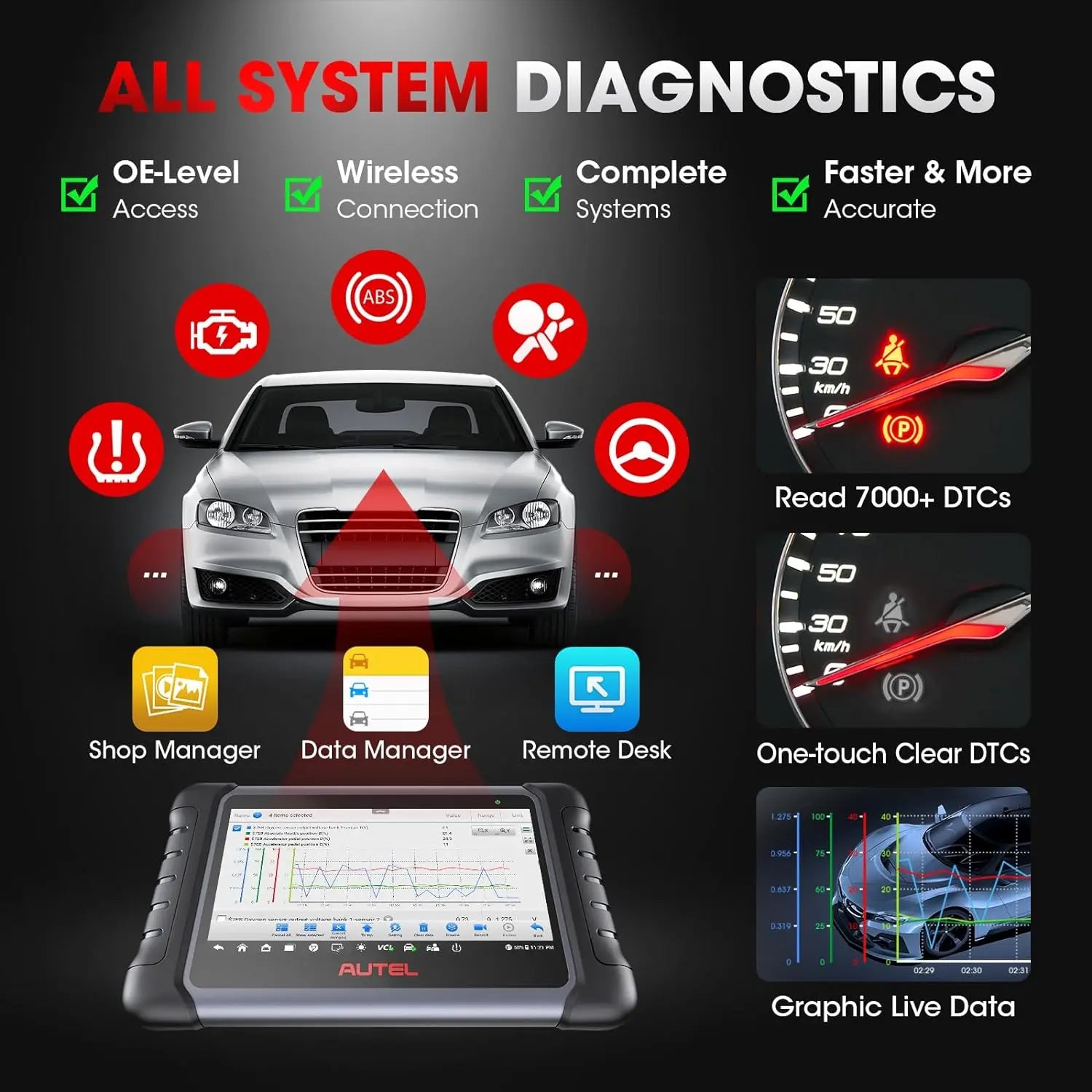 Autel MaxiCOM MK808K-BT Bidirectional Diagnostic Scanner
