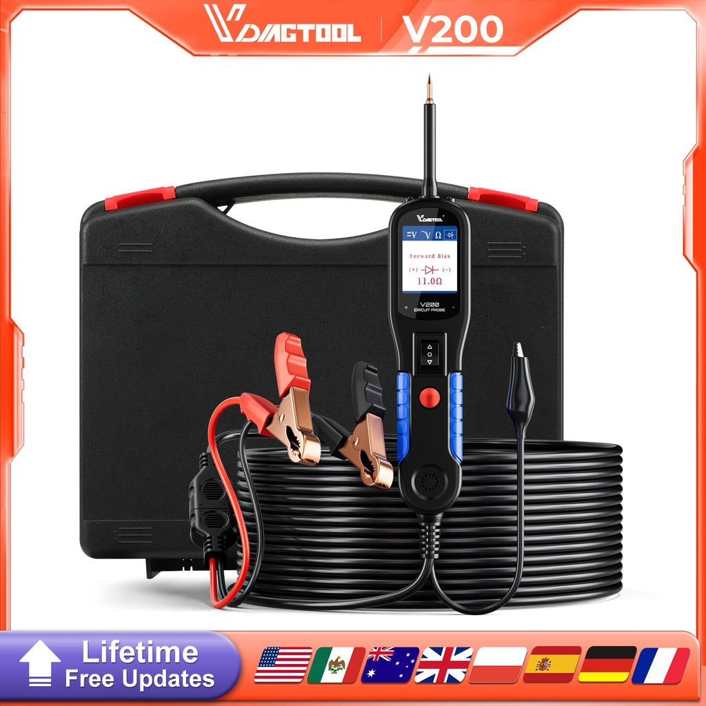 VDIAGTOOL V200 Car Electric Circuit Tester 6V-30V Automotive Power Probe Kit Electrical System Tester LCD Display Voltage Tester Electrical Diagnostic Tools ﻿ Blackbox Automotive Diagnostics