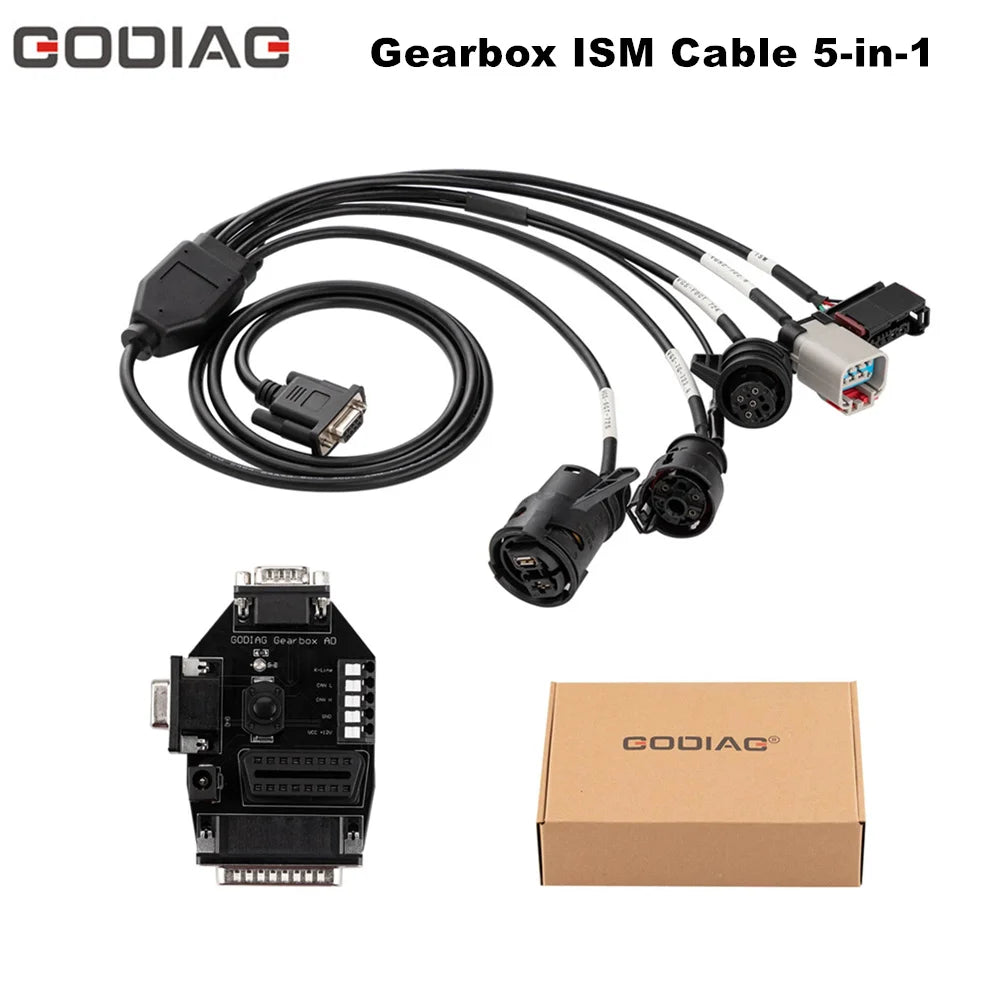 GODIAG Gearbox ISM Cable 5-in-1 Set for Mercedes Benz VGS-FDCT 724/ VGS2-722.8/ VGS-7Gtronic-722.9/ VGS-9GT-725/ ISM Blackbox Automotive Diagnostics