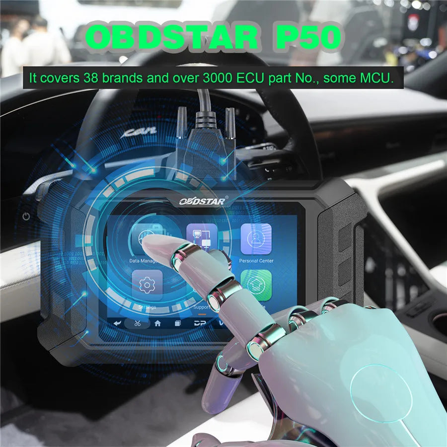 OBDSTAR P50 Airbag Reset Tool Covers 91 Brands and 12200+ ECU Part No. by OBD/Bench Support Battery Reset/ SAS Reset Blackbox Automotive Diagnostics