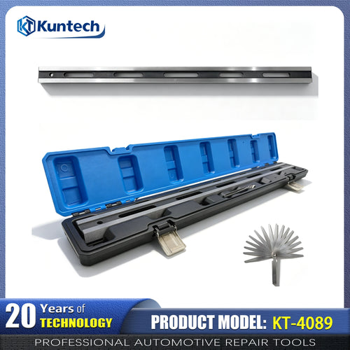 630mm Professional Cylinder Head Straightedge,Engine Block Surface Flatness Gauge Ruler ±0.03mm High Precision Carbon Steel with 0.02-1.0mm Feeler Gauge Set for Cylinder Plane Detection Flywheel Deformation Inspection Automo Blackbox Automotive Diagnostics