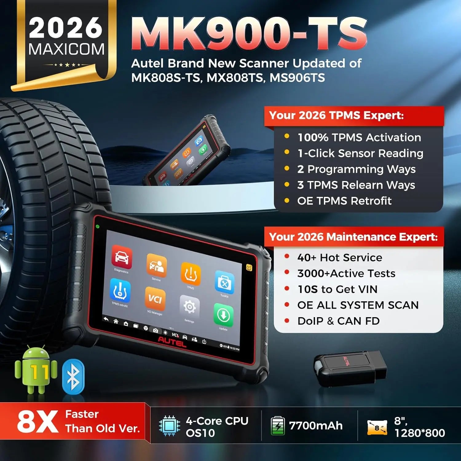 Autel MaxiCOM MK900TS TPMS Relearn Tool