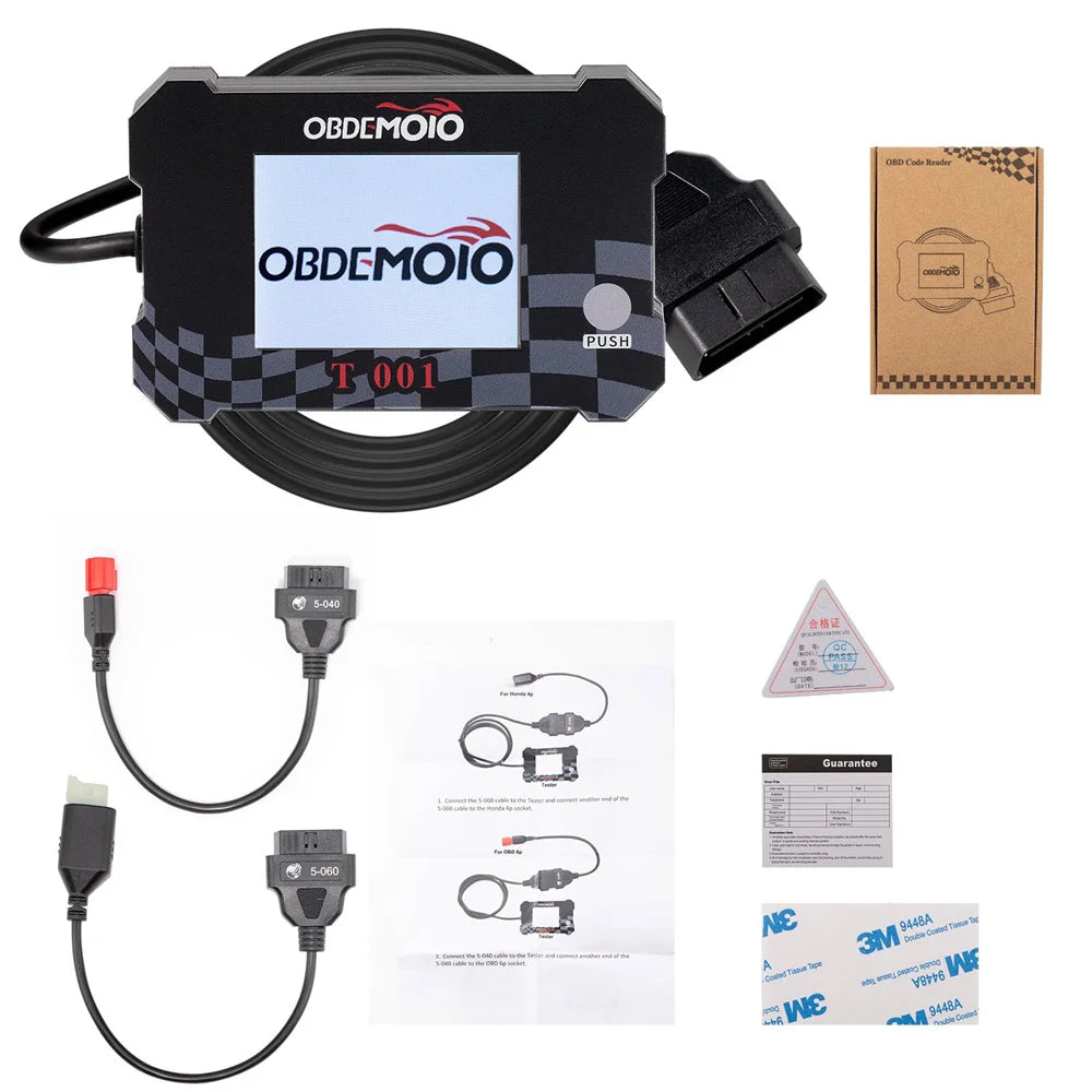 OBDEMOTO T001 Motorcycle Tester for Honda Battery Monitoring Fault Location Coolant Temperature Alarm Blackbox Automotive Diagnostics