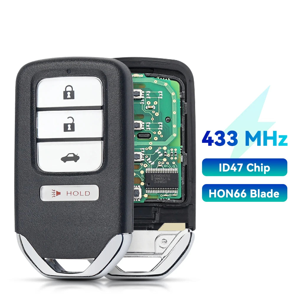 KEYYOU KR5V2X For Honda Accord Piot CR-V Civic 2016 2017 2018 2019 2020 433MHz ID47 Chip 2/3/4/5/6/7 Button Smart Remote Key Fob Blackbox Automotive Diagnostics
